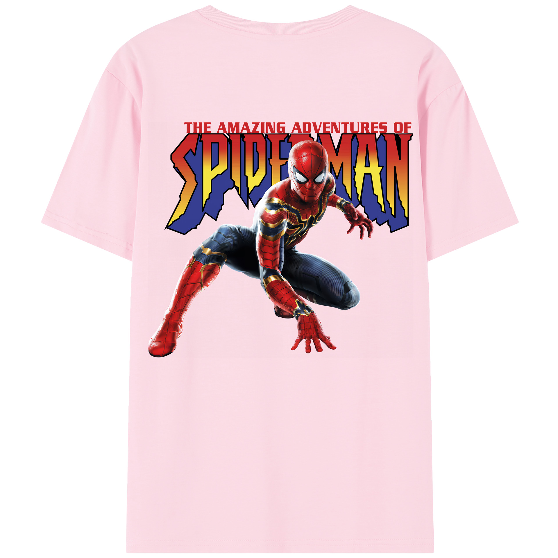 （画像用） Spider Man スパイダーマン 綿100％半袖Tシャツ（背面プリント）