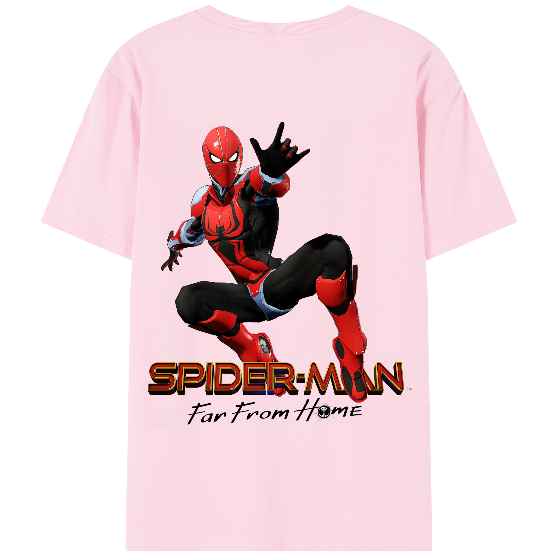（画像用） Spider Man スパイダーマン 綿100％半袖Tシャツ（背面プリント）