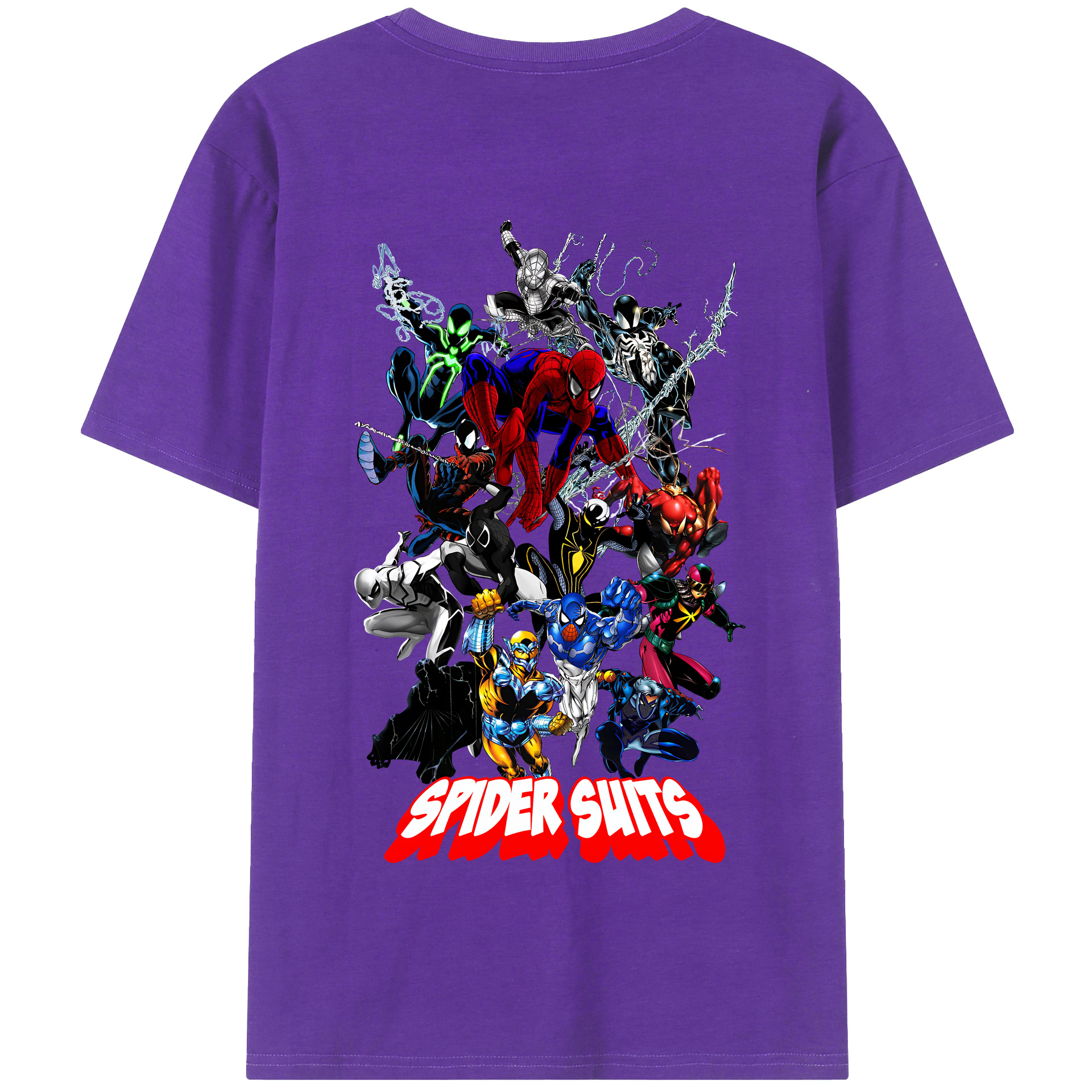 （画像用） Spider Man スパイダーマン 綿100％半袖Tシャツ（背面プリント）