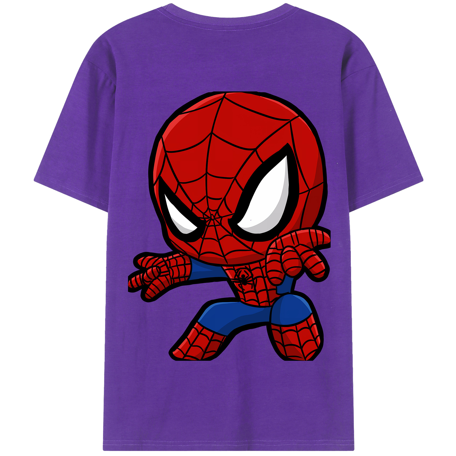 （画像用） Spider Man スパイダーマン 綿100％半袖Tシャツ（背面プリント）