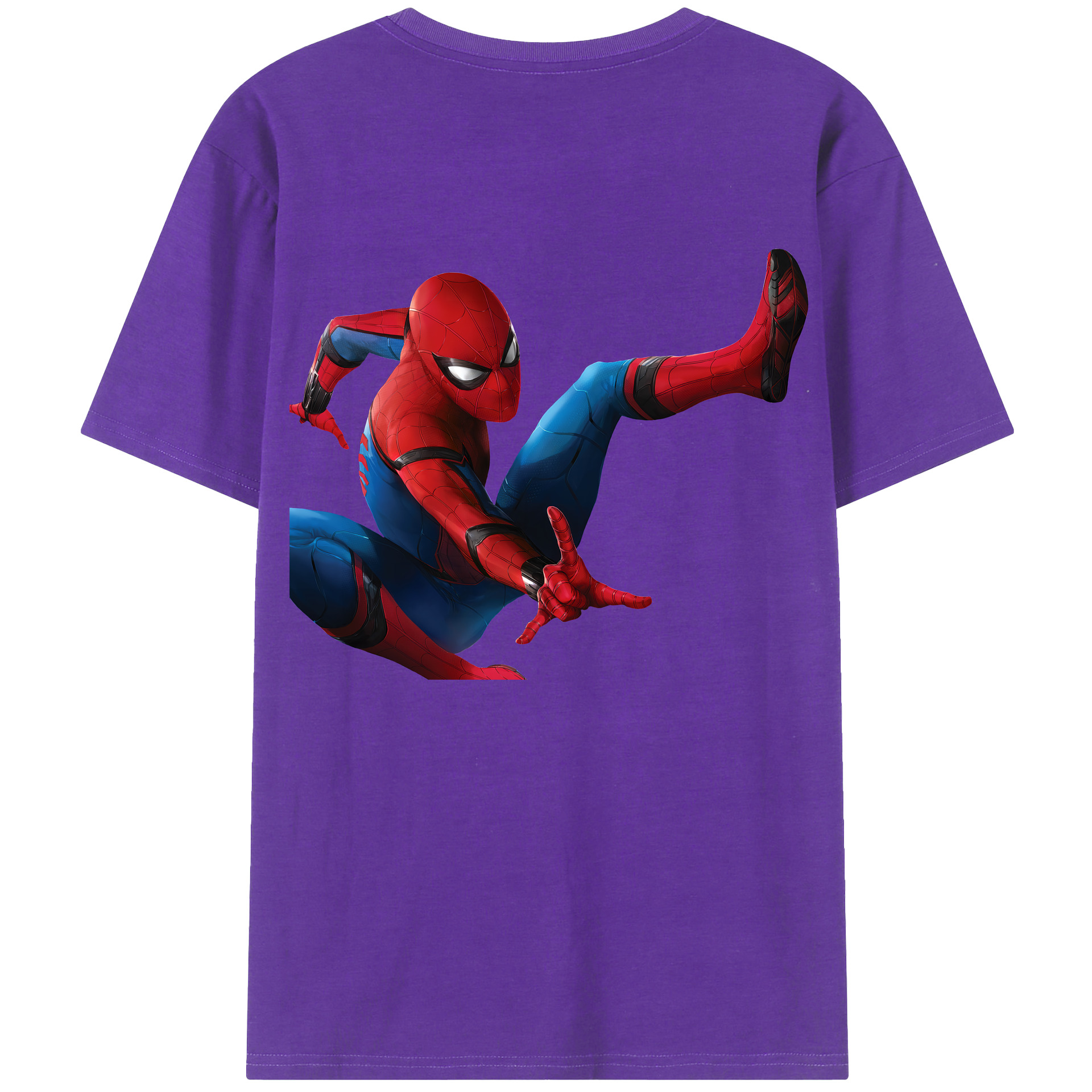 （画像用） Spider Man スパイダーマン 綿100％半袖Tシャツ（背面プリント）