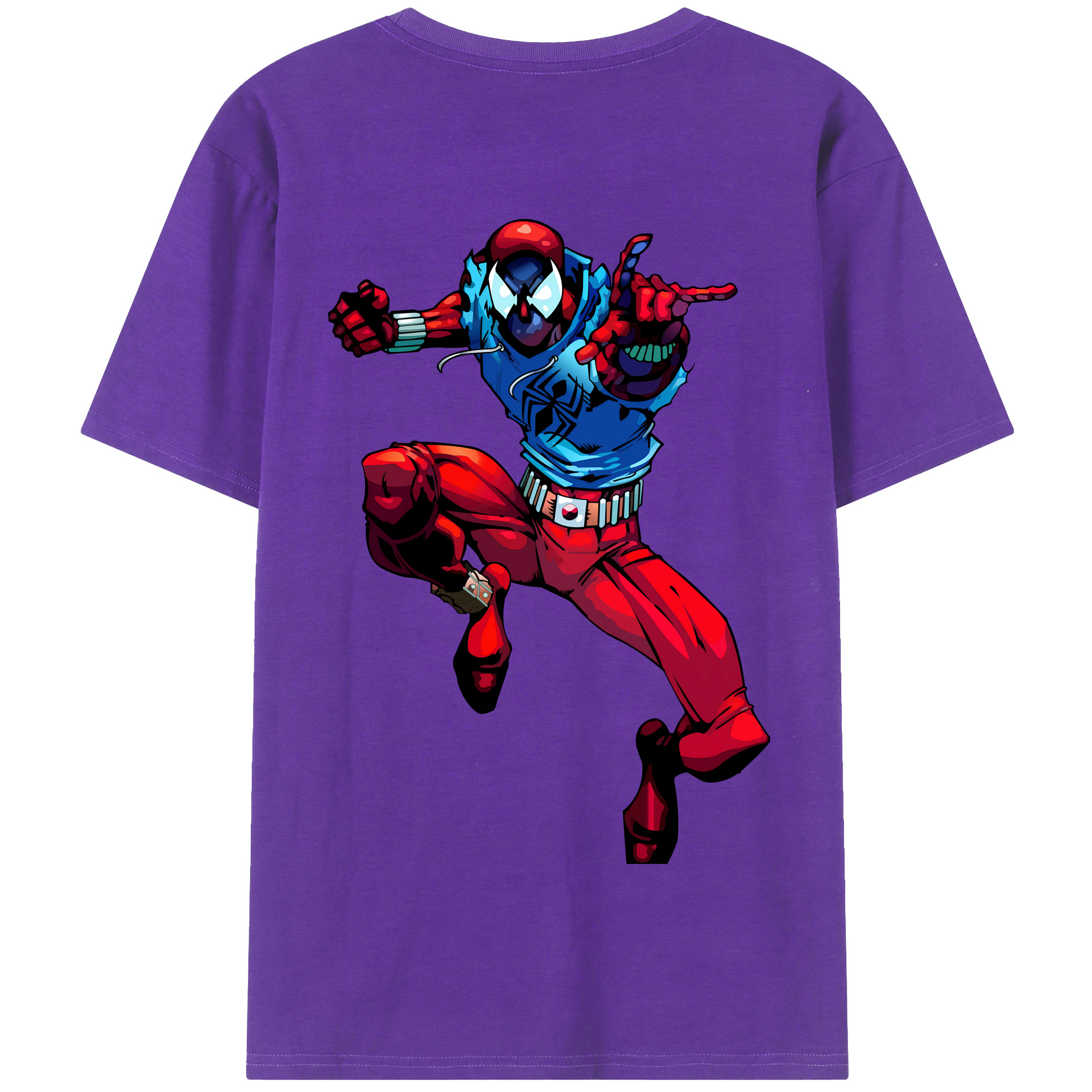 （画像用） Spider Man スパイダーマン 綿100％半袖Tシャツ（背面プリント）