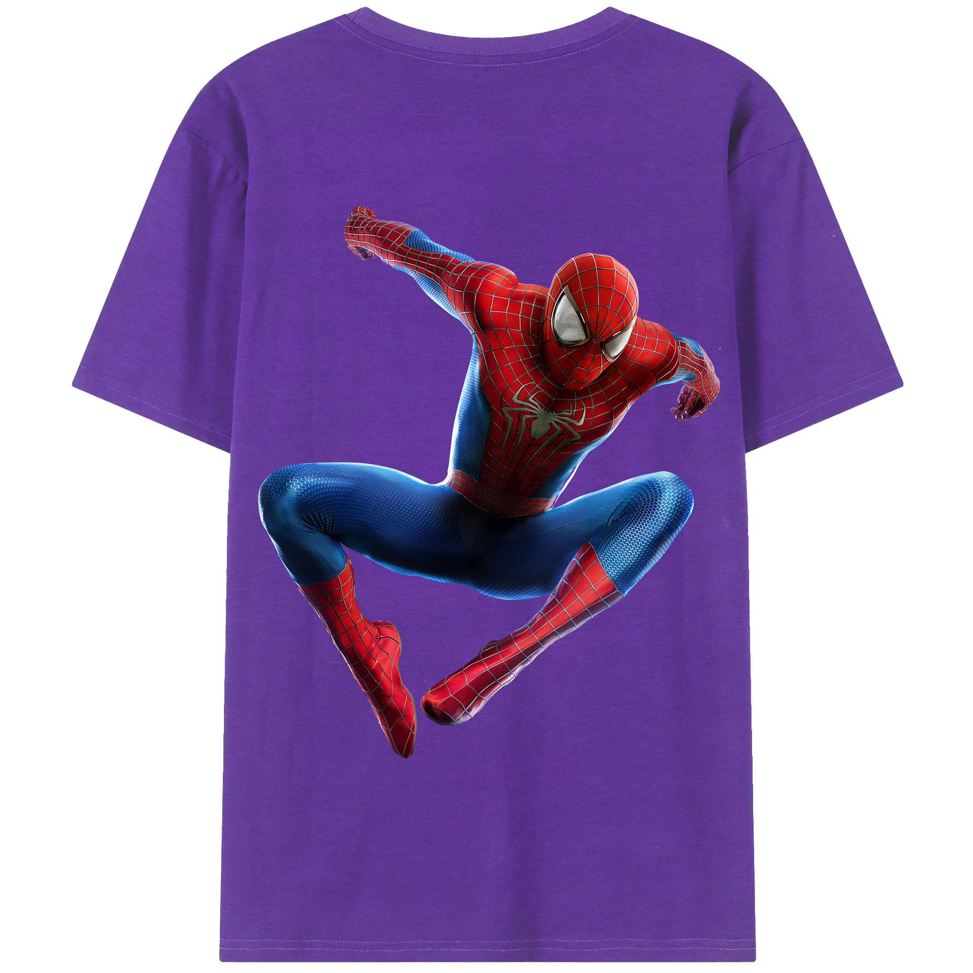 （画像用） Spider Man スパイダーマン 綿100％半袖Tシャツ（背面プリント）
