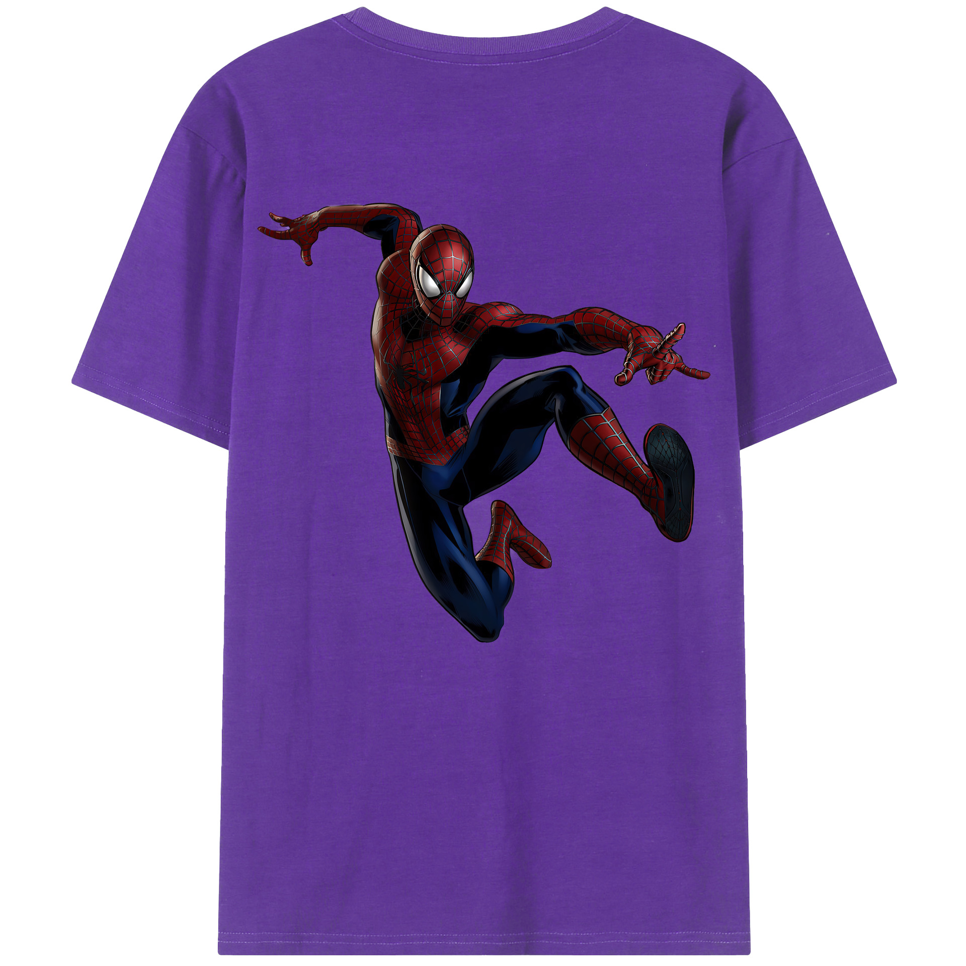 Spider Man スパイダーマン 綿100％半袖Tシャツ（背面プリント）