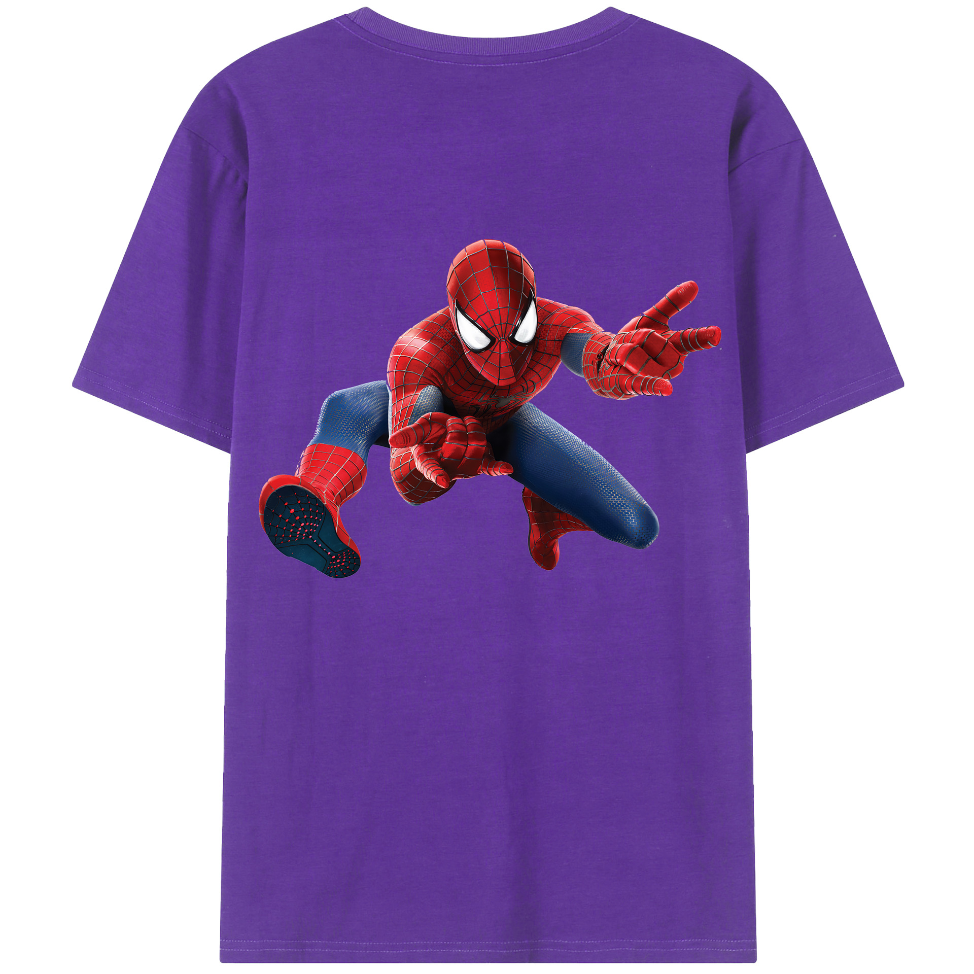 （画像用） Spider Man スパイダーマン 綿100％半袖Tシャツ（背面プリント）