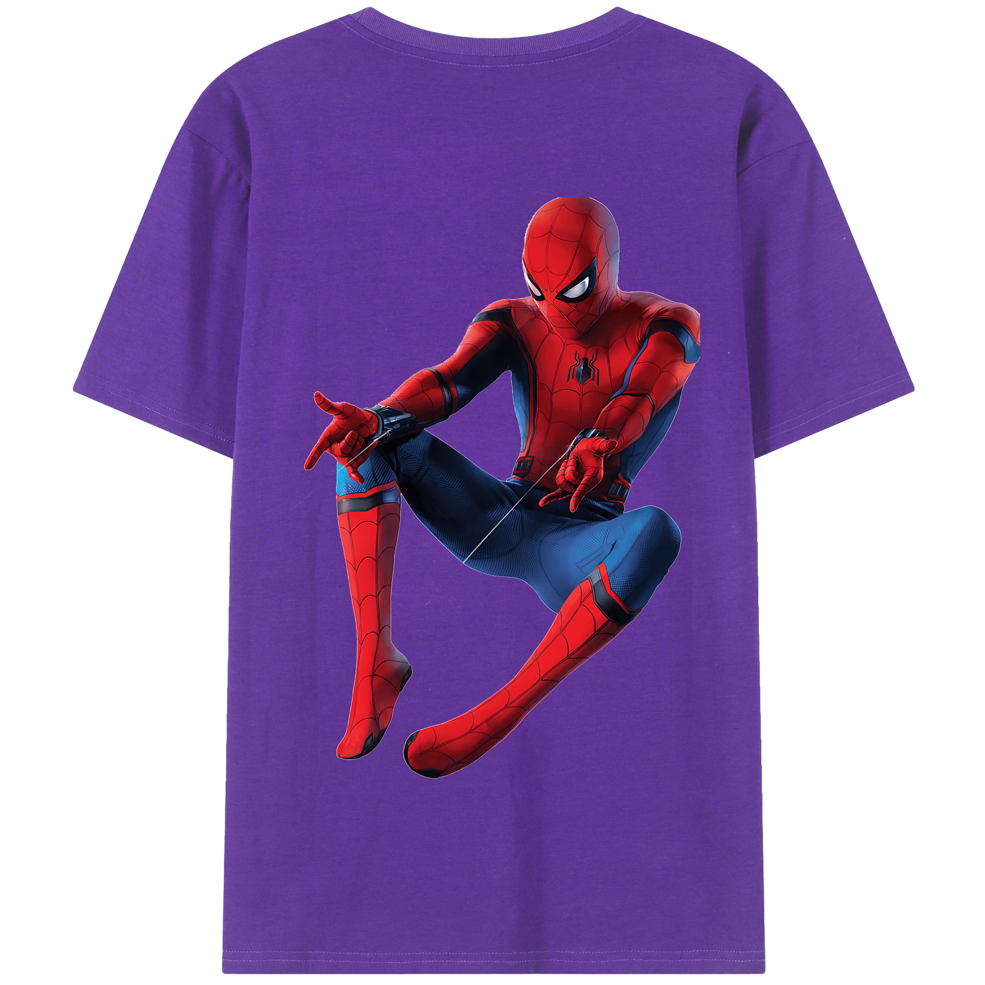 （画像用） Spider Man スパイダーマン 綿100％半袖Tシャツ（背面プリント）
