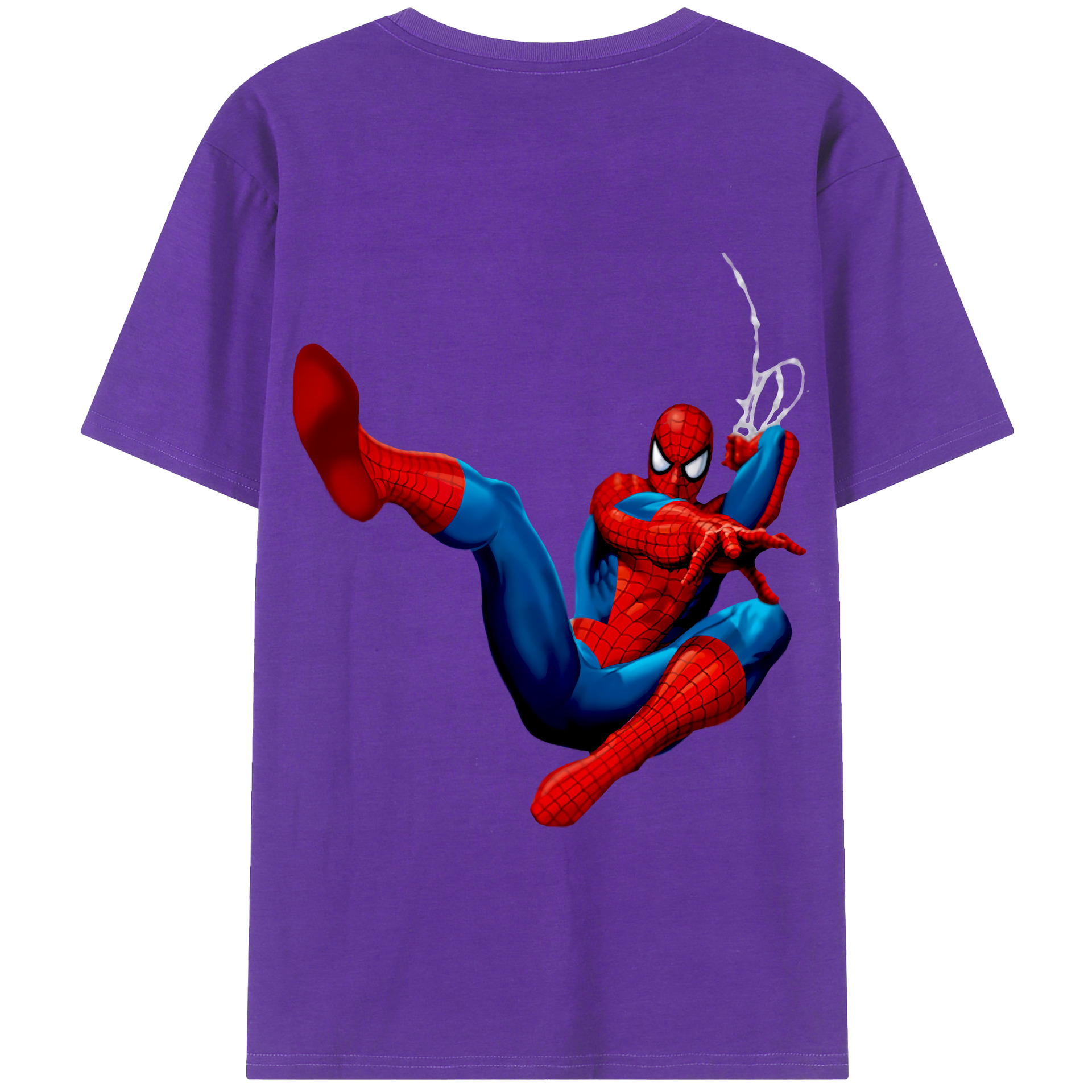 （画像用） Spider Man スパイダーマン 綿100％半袖Tシャツ（背面プリント）