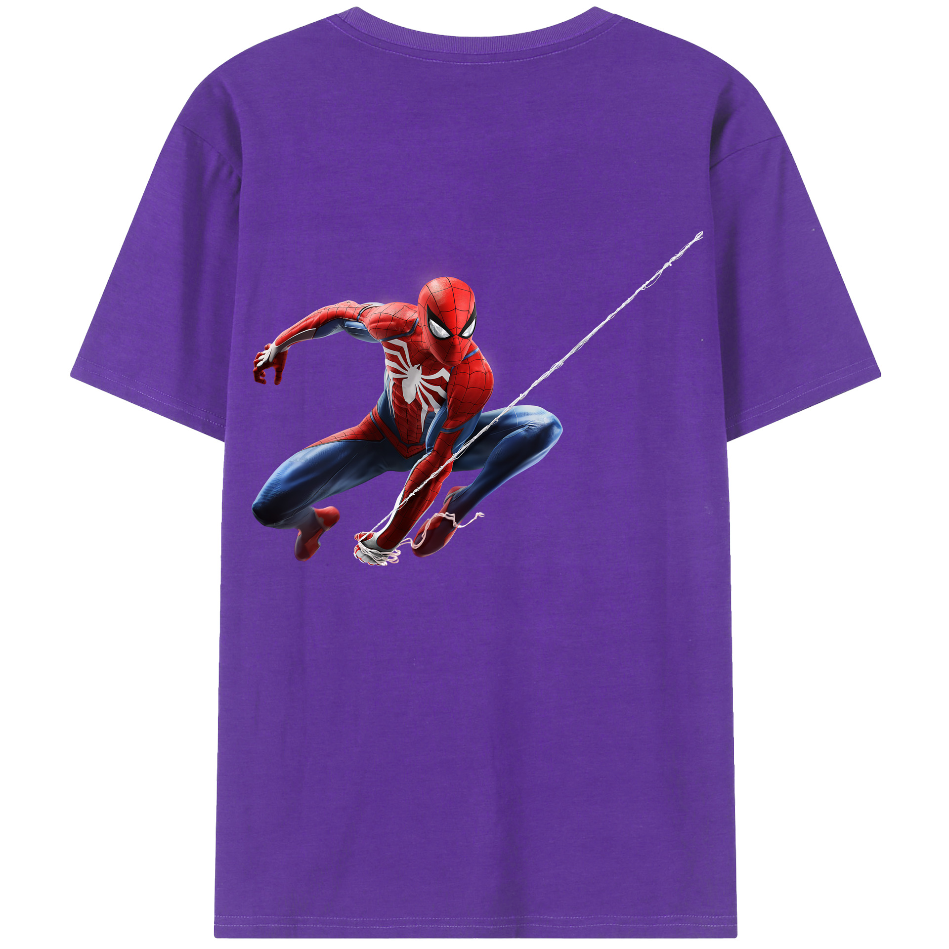 （画像用） Spider Man スパイダーマン 綿100％半袖Tシャツ（背面プリント）