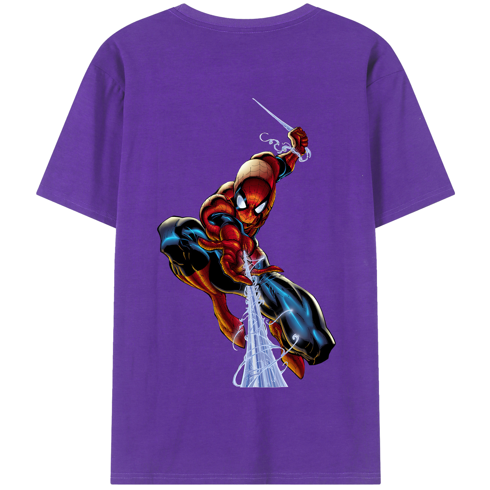 （画像用） Spider Man スパイダーマン 綿100％半袖Tシャツ（背面プリント）