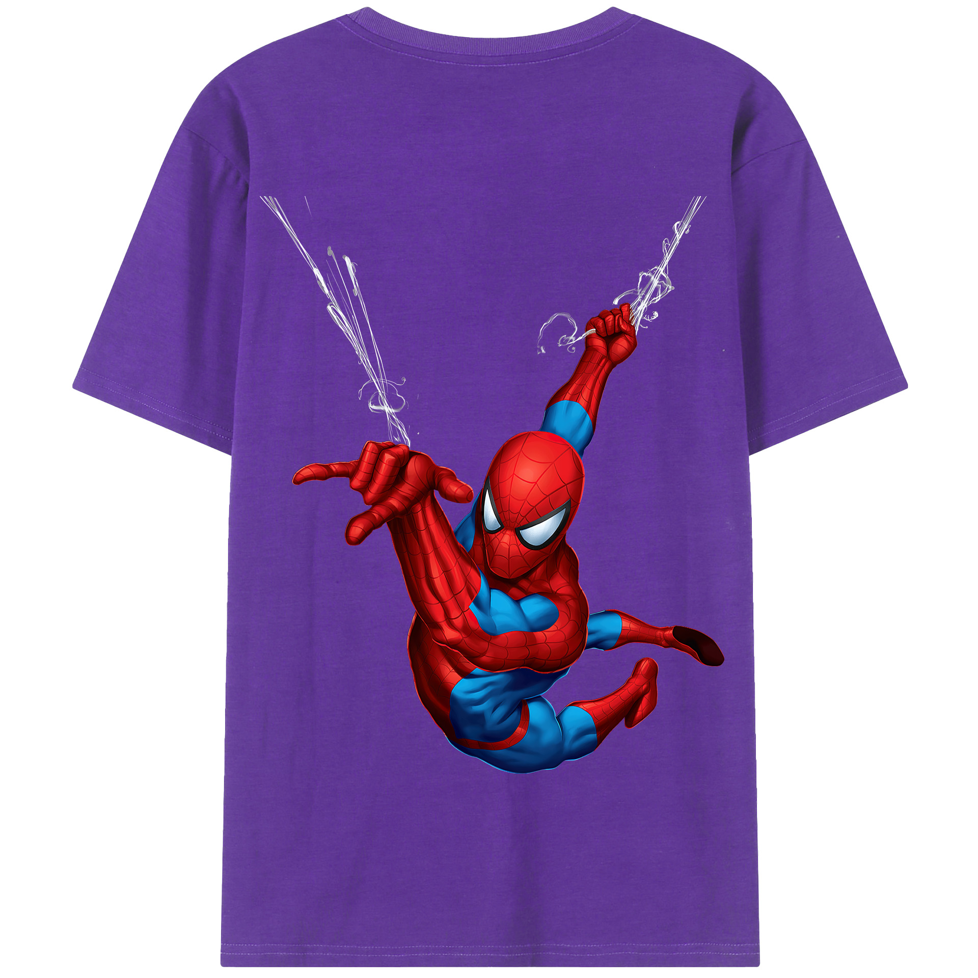 Spider Man スパイダーマン 綿100％半袖Tシャツ（背面プリント）