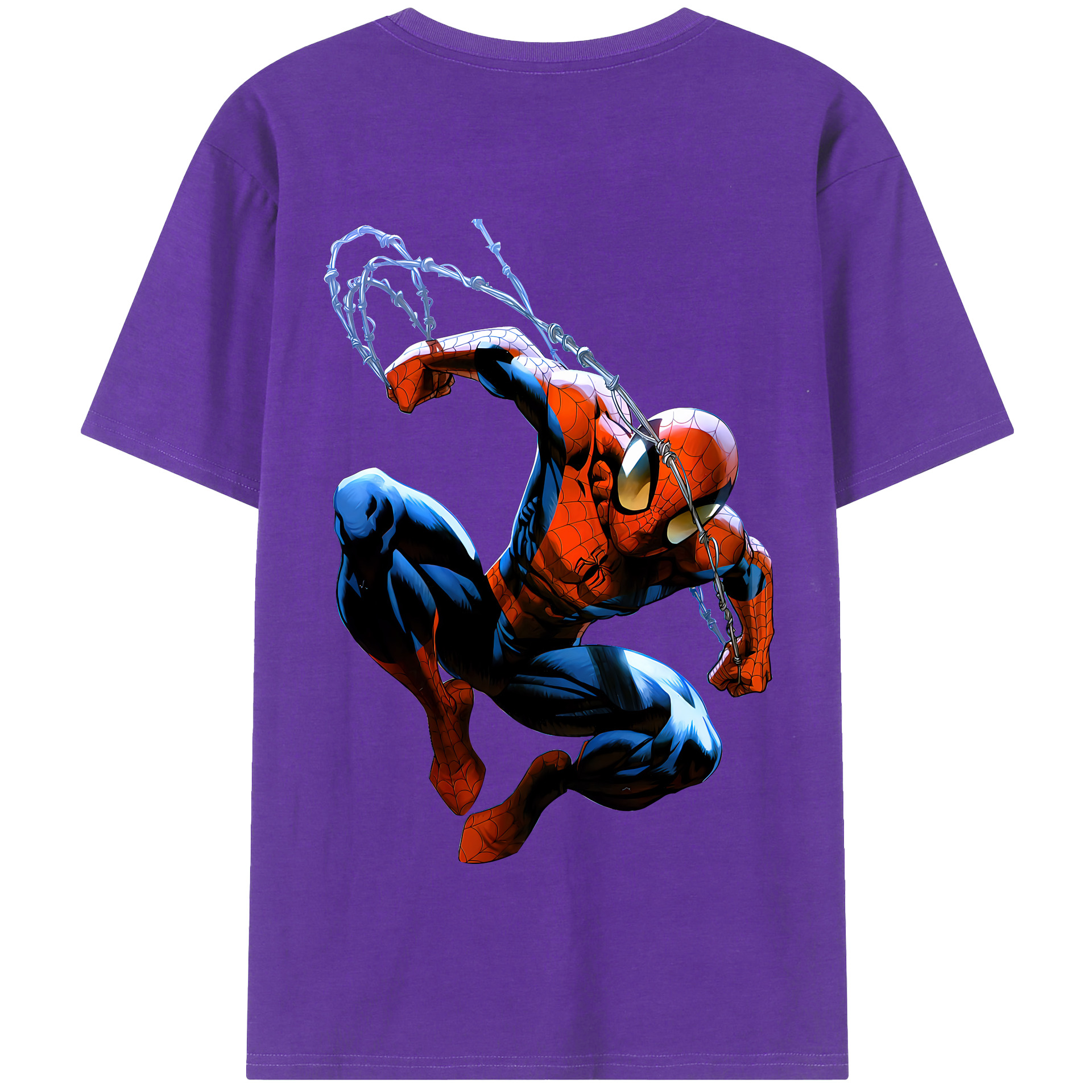 Spider Man スパイダーマン 綿100％半袖Tシャツ（背面プリント）