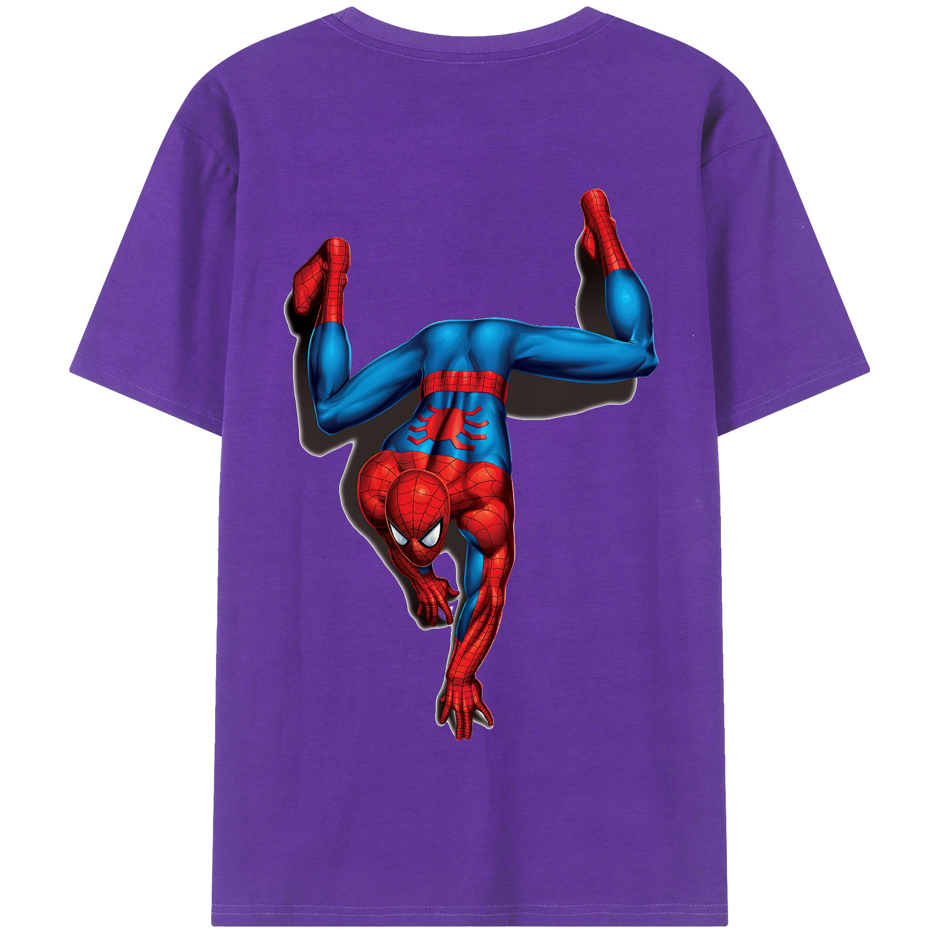 （画像用） Spider Man スパイダーマン 綿100％半袖Tシャツ（背面プリント）