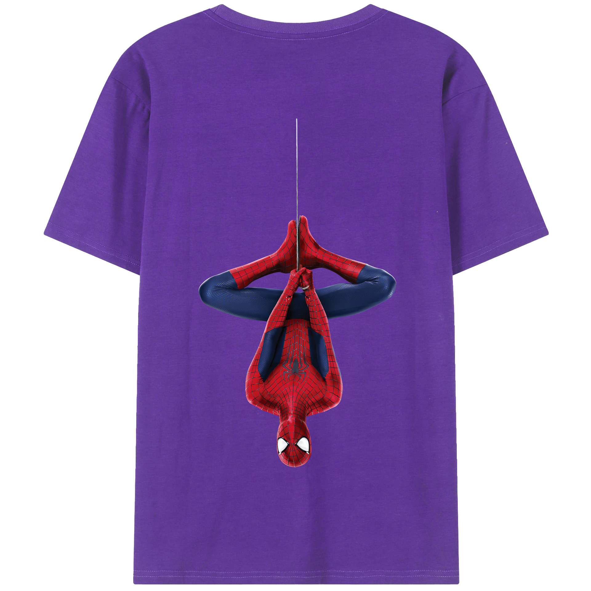 （画像用） Spider Man スパイダーマン 綿100％半袖Tシャツ（背面プリント）