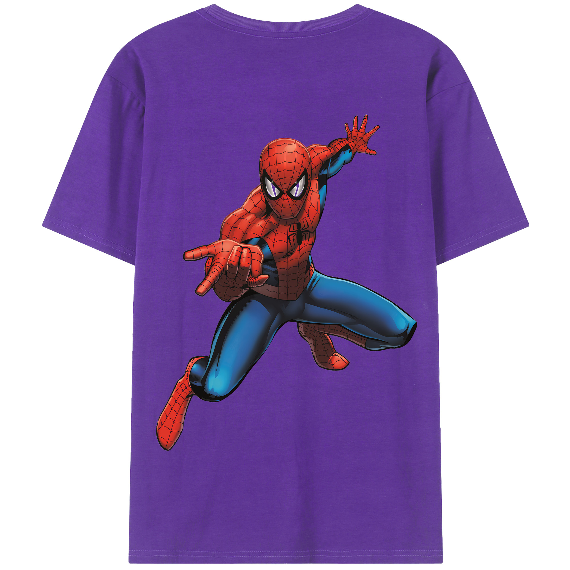 （画像用） Spider Man スパイダーマン 綿100％半袖Tシャツ（背面プリント）