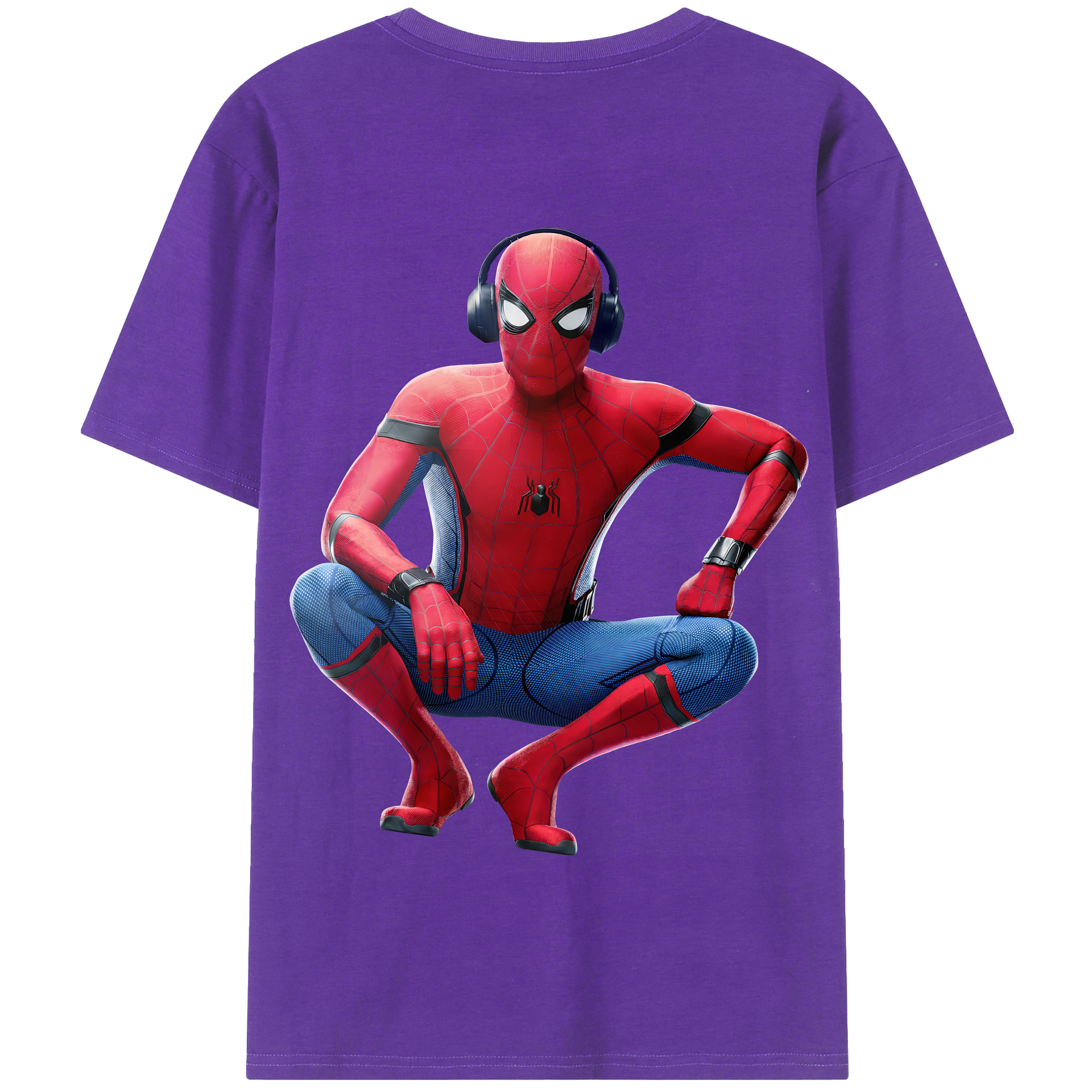 Spider Man スパイダーマン 綿100％半袖Tシャツ（背面プリント）