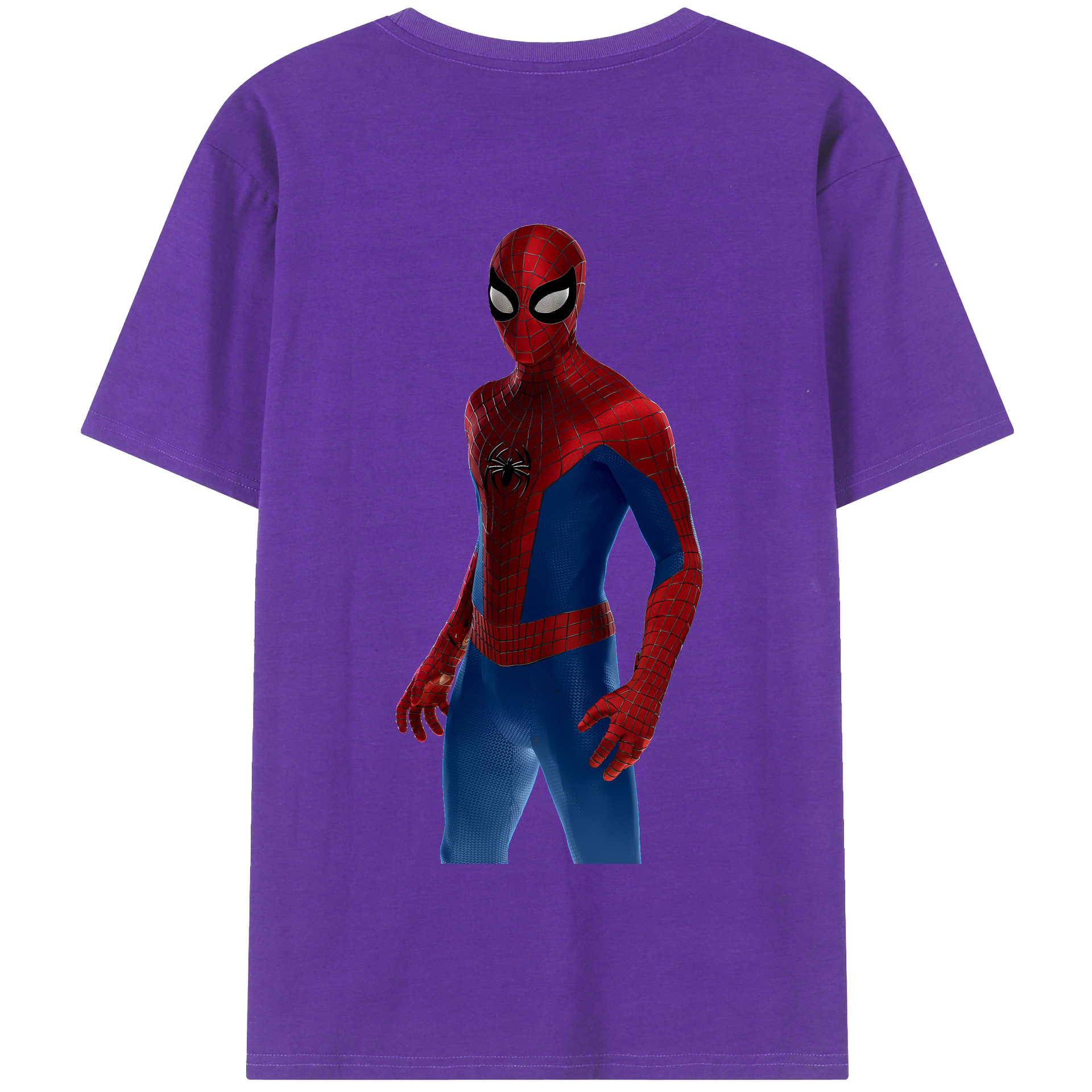 （画像用） Spider Man スパイダーマン 綿100％半袖Tシャツ（背面プリント）