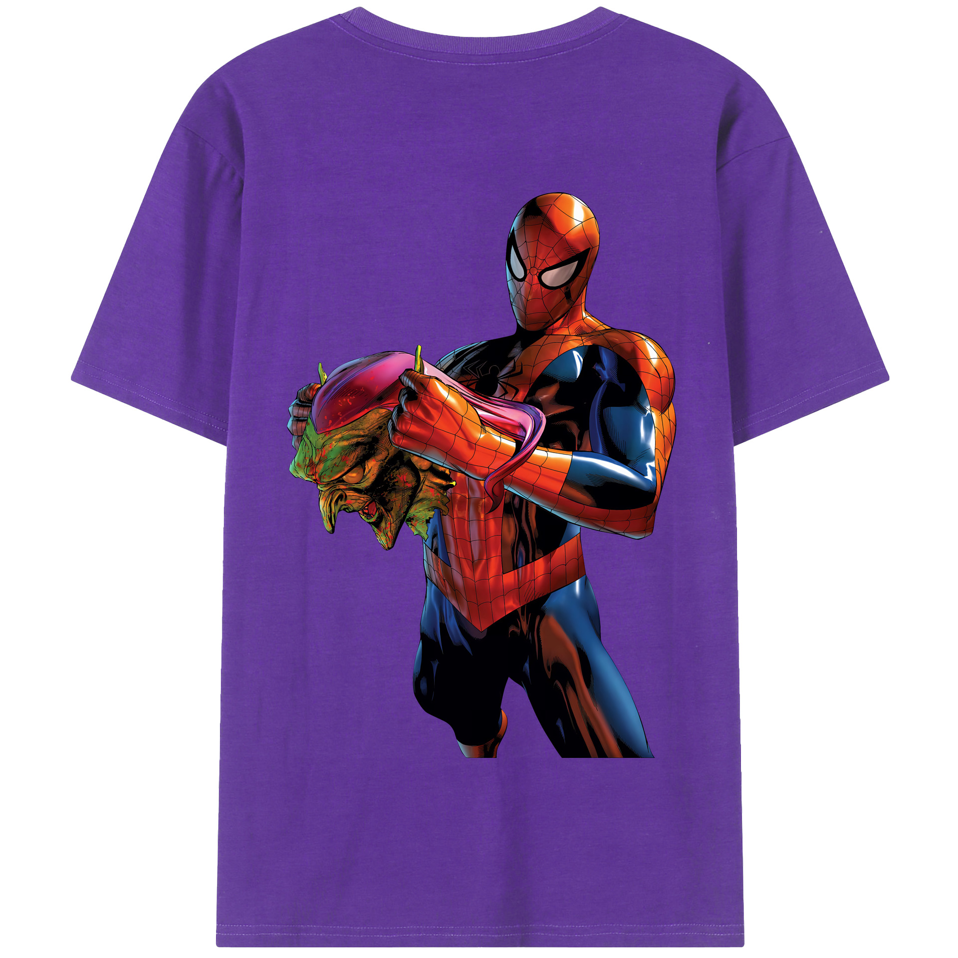 Spider Man スパイダーマン 綿100％半袖Tシャツ（背面プリント）
