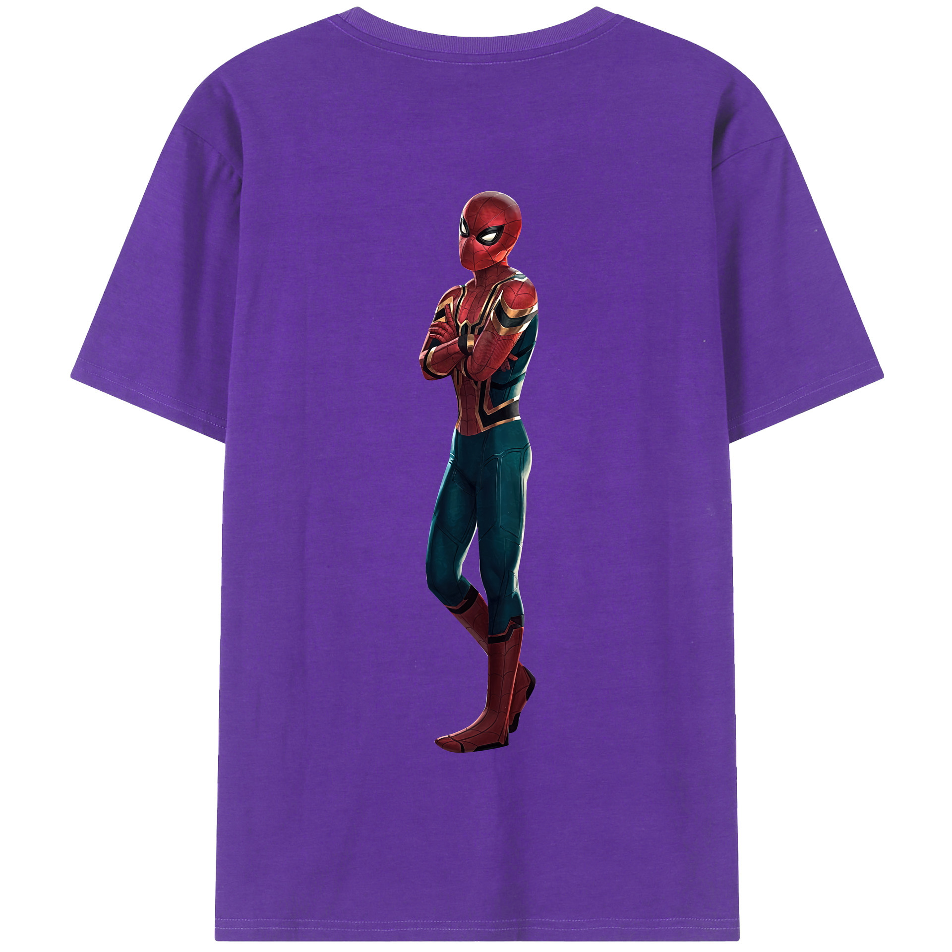 Spider Man スパイダーマン 綿100％半袖Tシャツ（背面プリント）