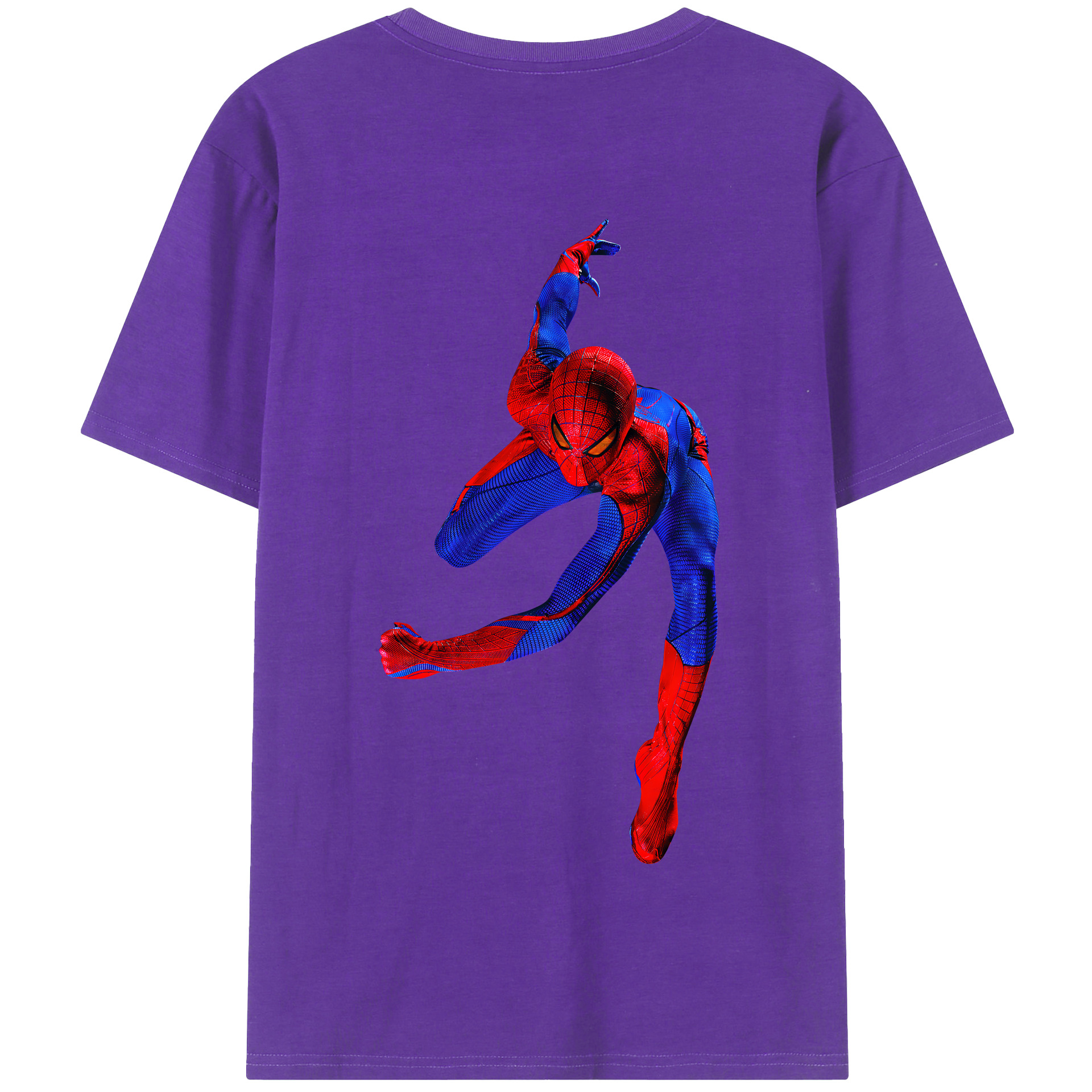（画像用） Spider Man スパイダーマン 綿100％半袖Tシャツ（背面プリント）