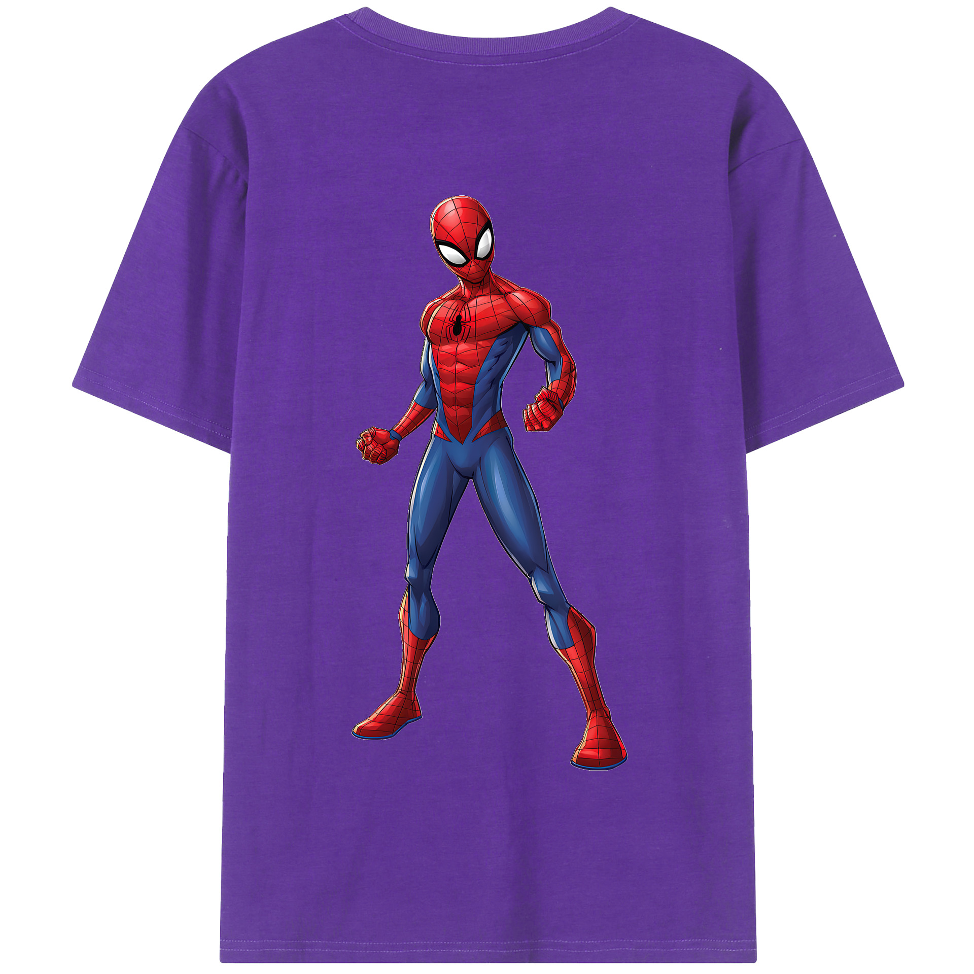 （画像用） Spider Man スパイダーマン 綿100％半袖Tシャツ（背面プリント）