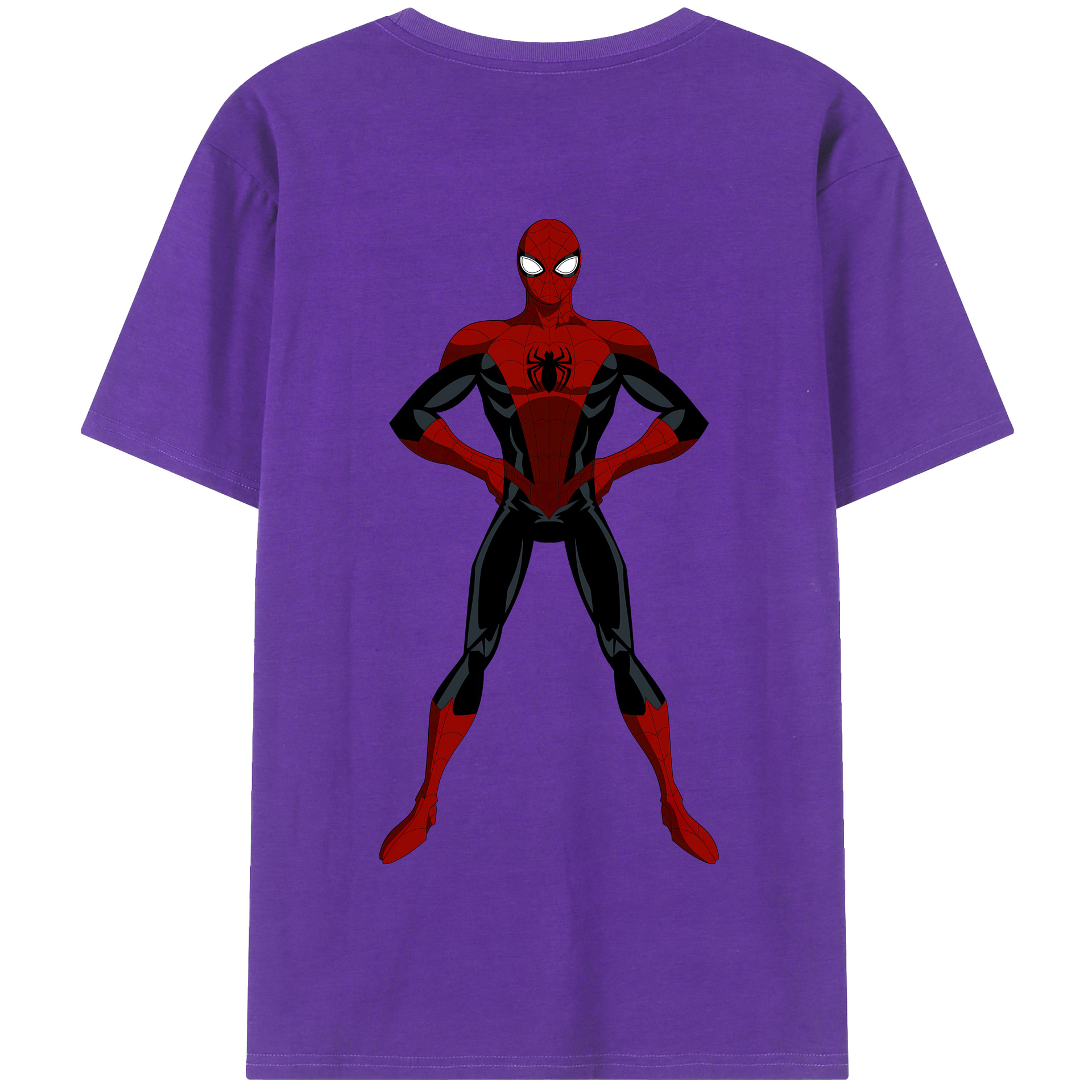 （画像用） Spider Man スパイダーマン 綿100％半袖Tシャツ（背面プリント）