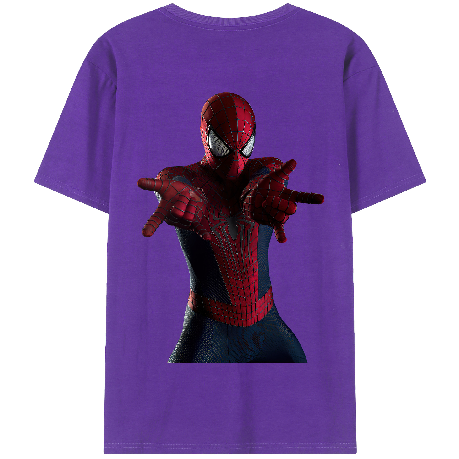 （画像用） Spider Man スパイダーマン 綿100％半袖Tシャツ（背面プリント）