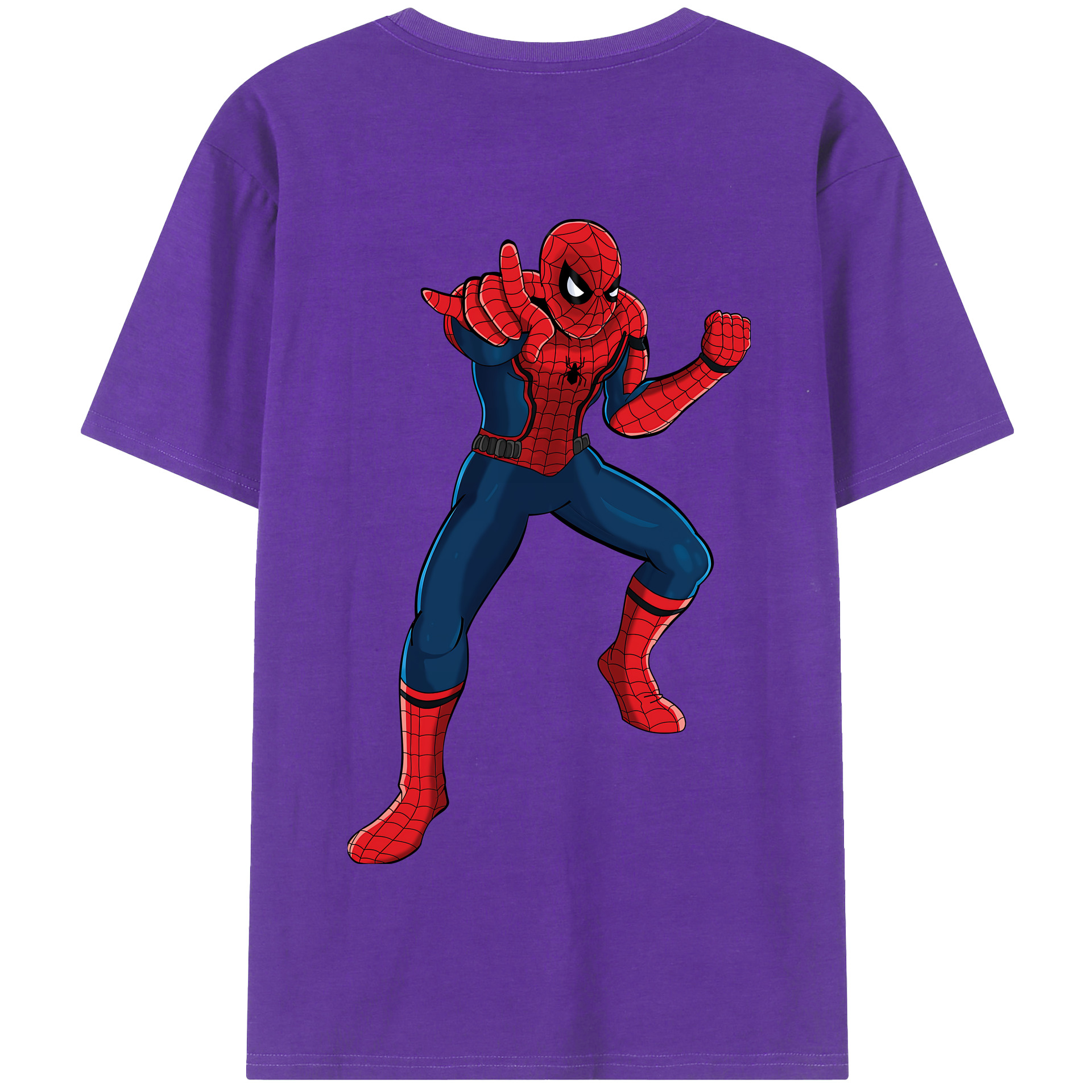 （画像用） Spider Man スパイダーマン 綿100％半袖Tシャツ（背面プリント）