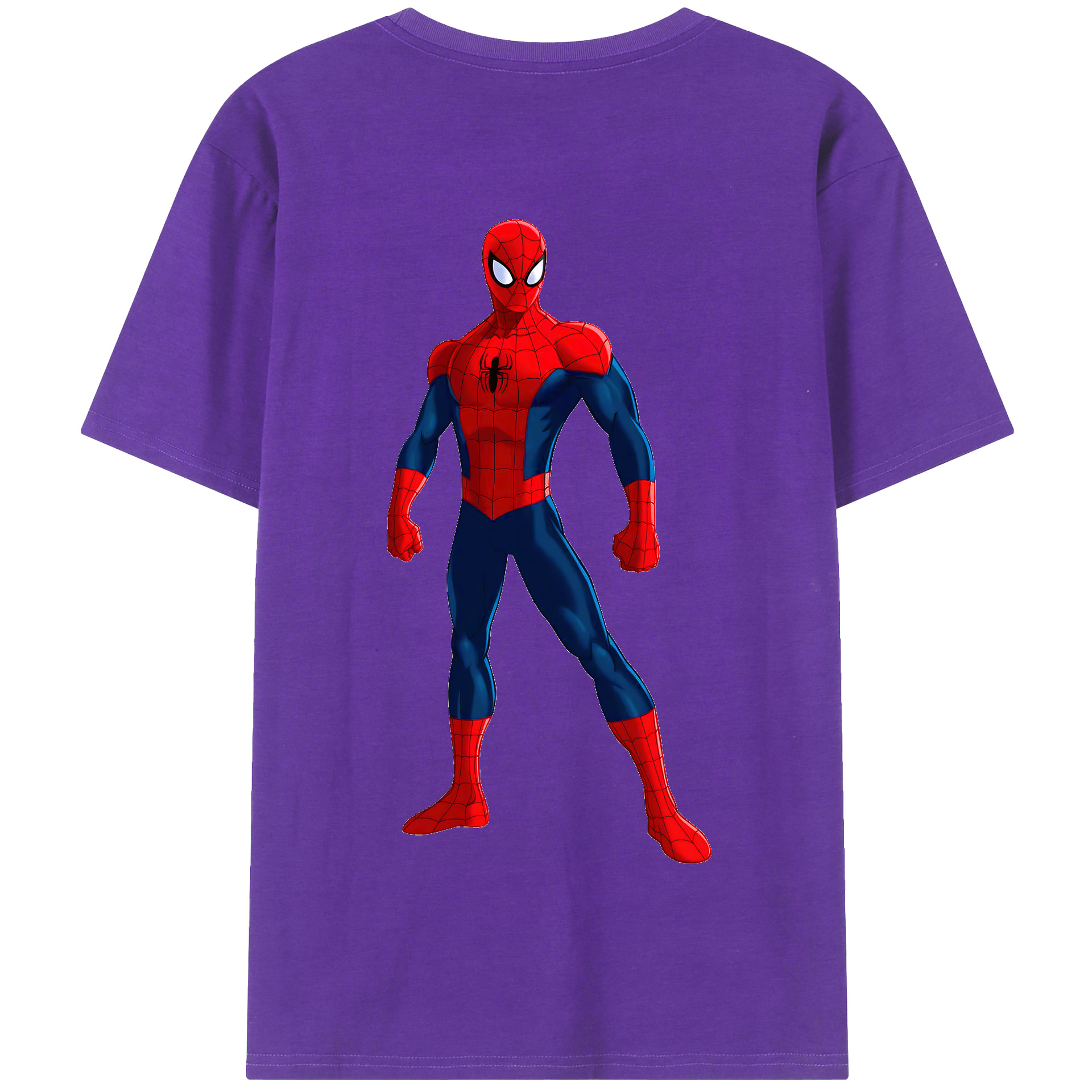 （画像用） Spider Man スパイダーマン 綿100％半袖Tシャツ（背面プリント）