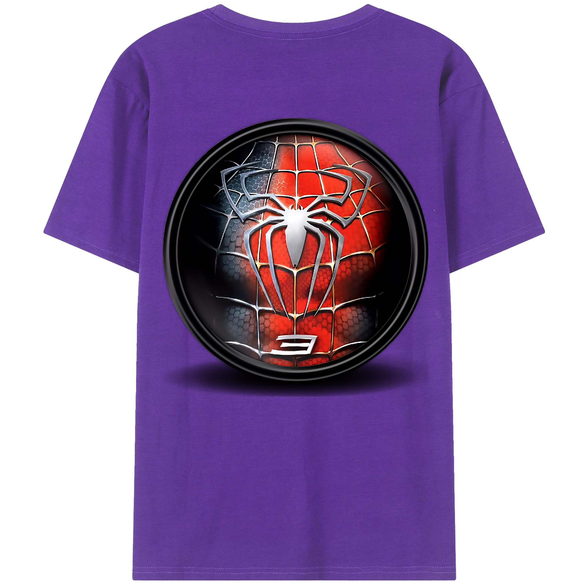 （画像用） Spider Man スパイダーマン 綿100％半袖Tシャツ（背面プリント）