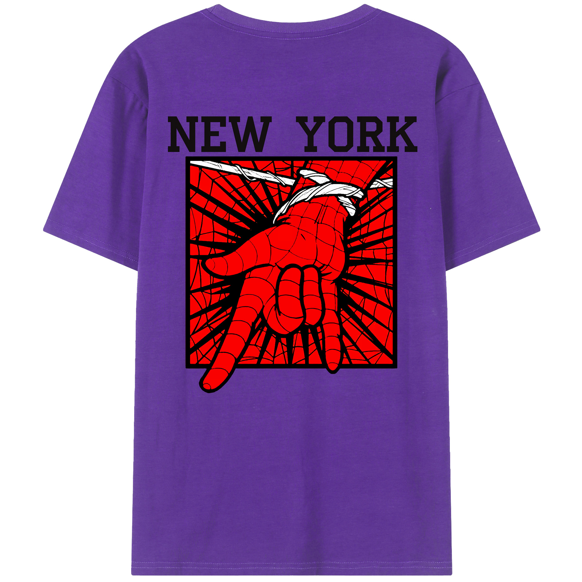 （画像用） Spider Man スパイダーマン 綿100％半袖Tシャツ（背面プリント）