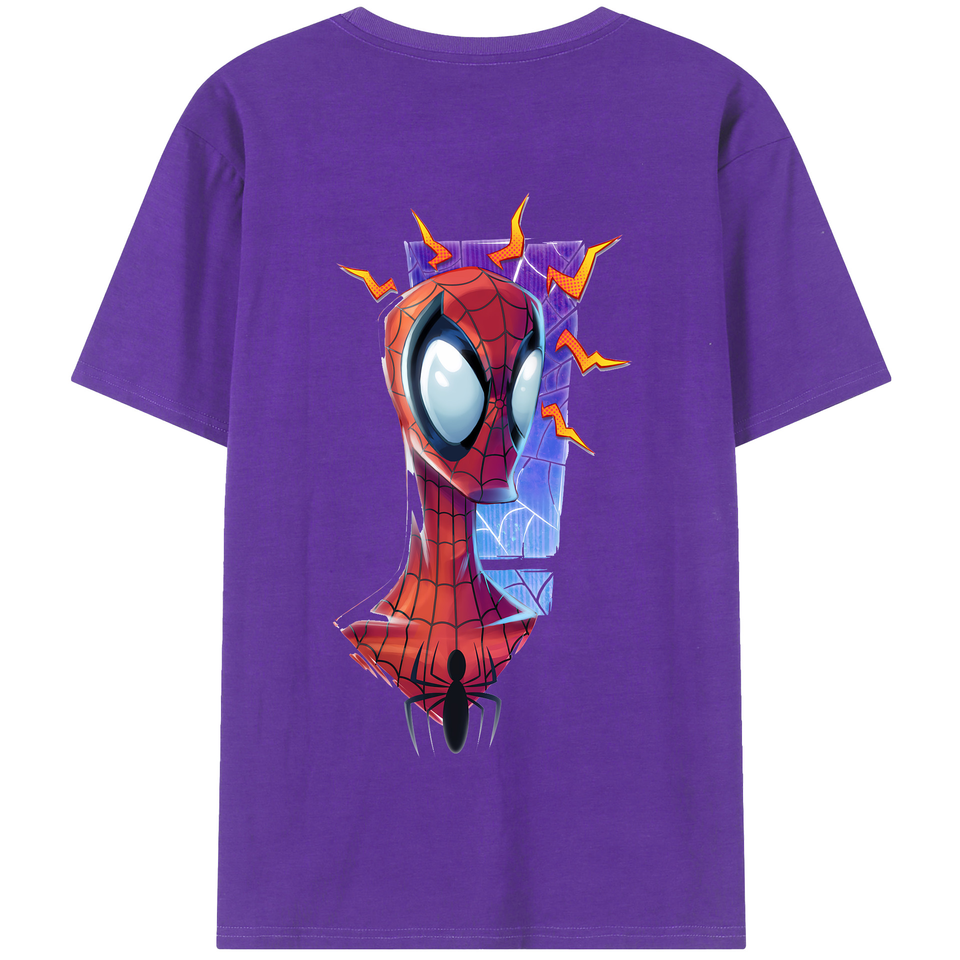 （画像用） Spider Man スパイダーマン 綿100％半袖Tシャツ（背面プリント）