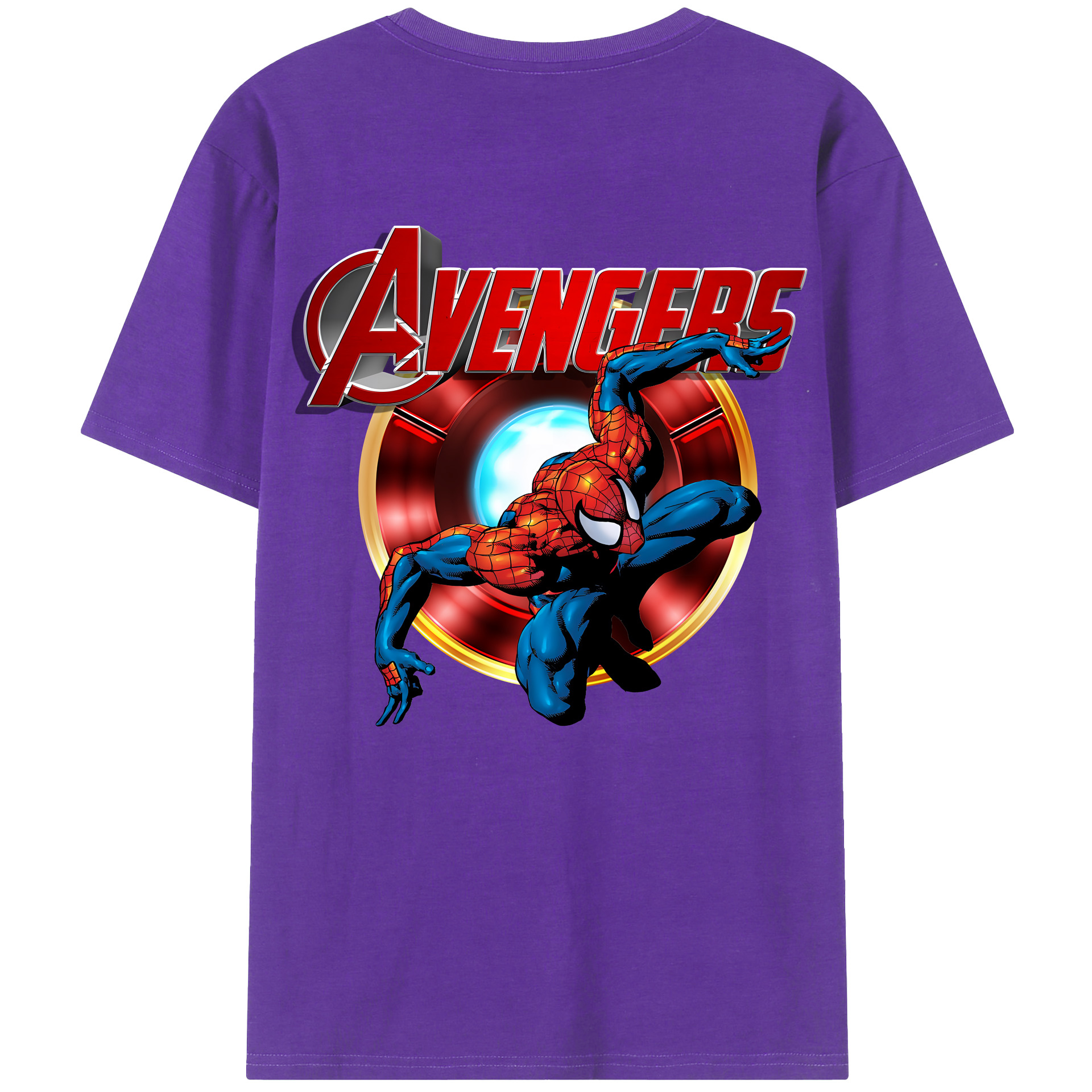 （画像用） Spider Man スパイダーマン 綿100％半袖Tシャツ（背面プリント）