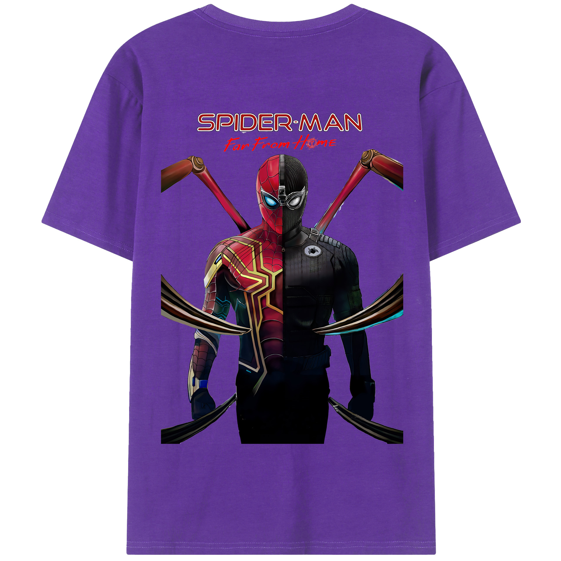 （画像用） Spider Man スパイダーマン 綿100％半袖Tシャツ（背面プリント）
