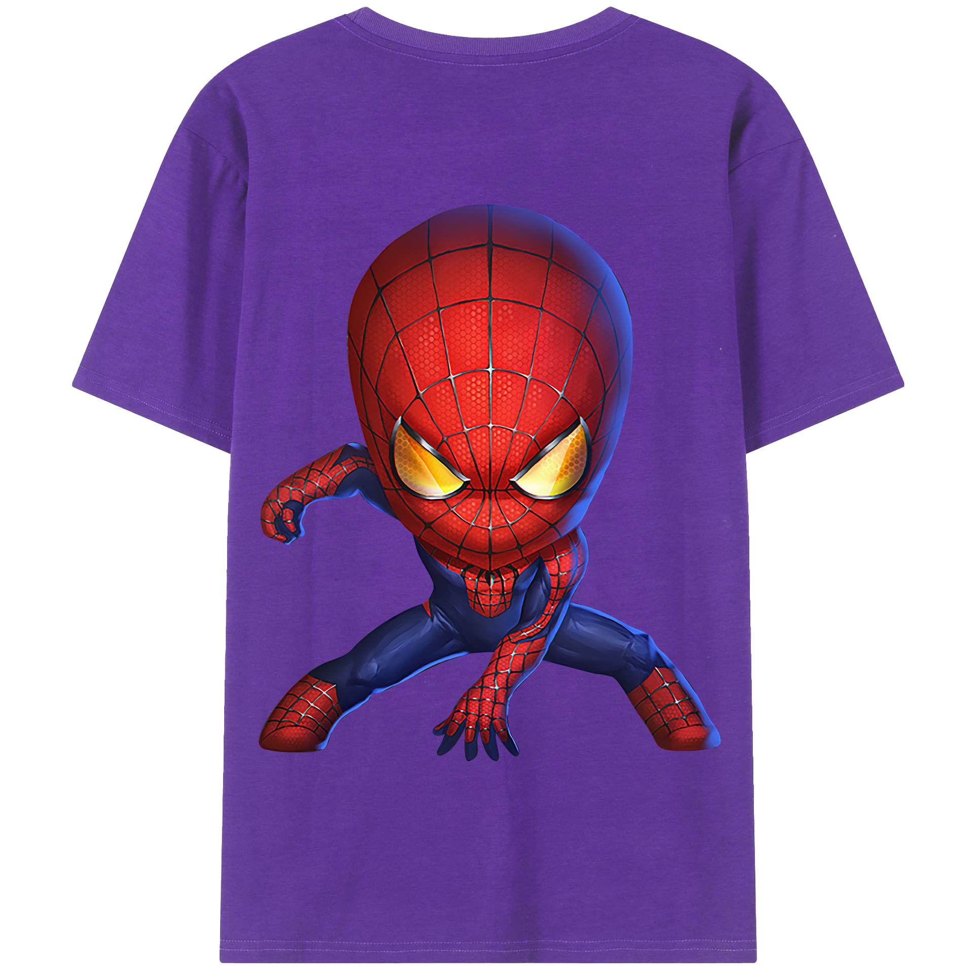 （画像用） Spider Man スパイダーマン 綿100％半袖Tシャツ（背面プリント）