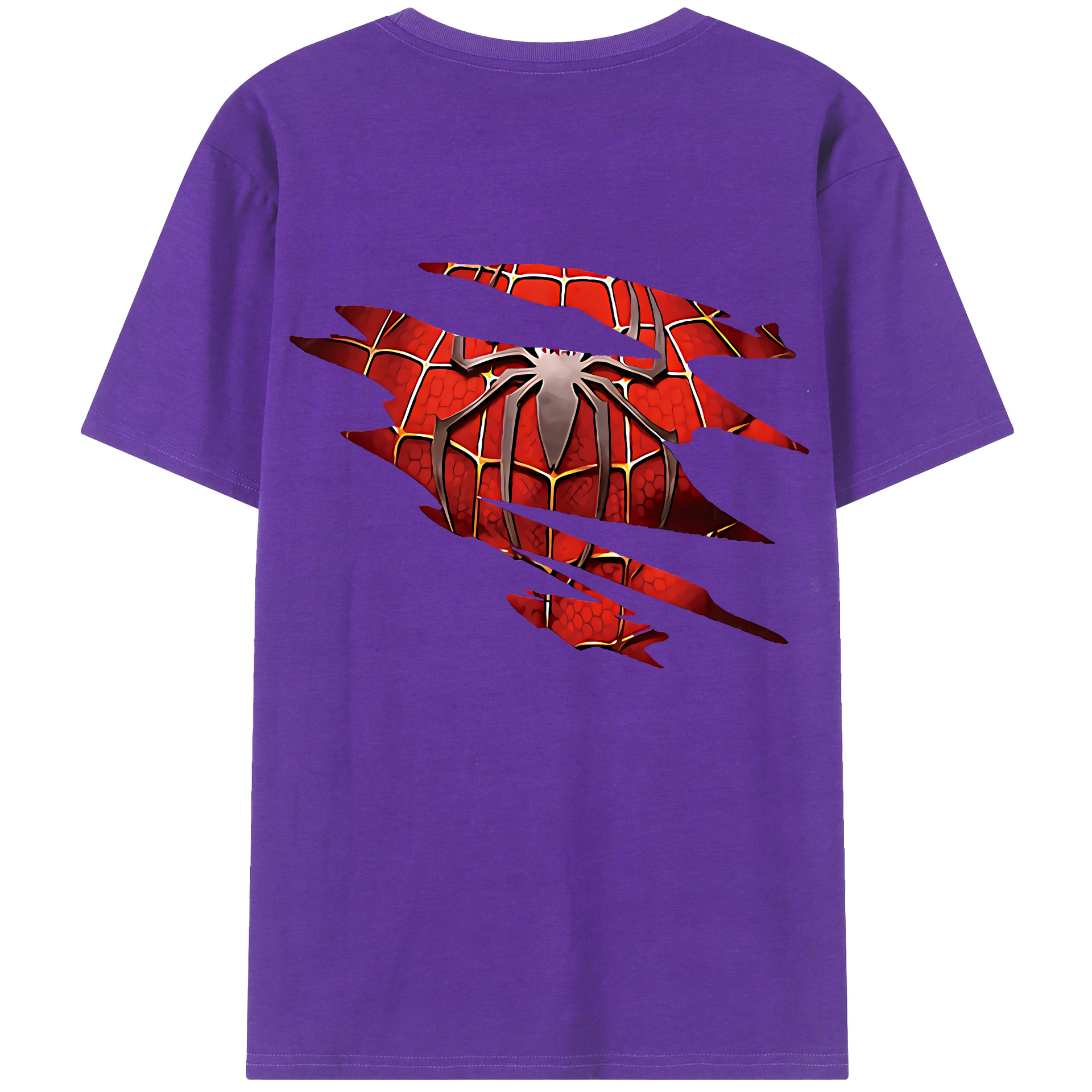 （画像用） Spider Man スパイダーマン 綿100％半袖Tシャツ（背面プリント）