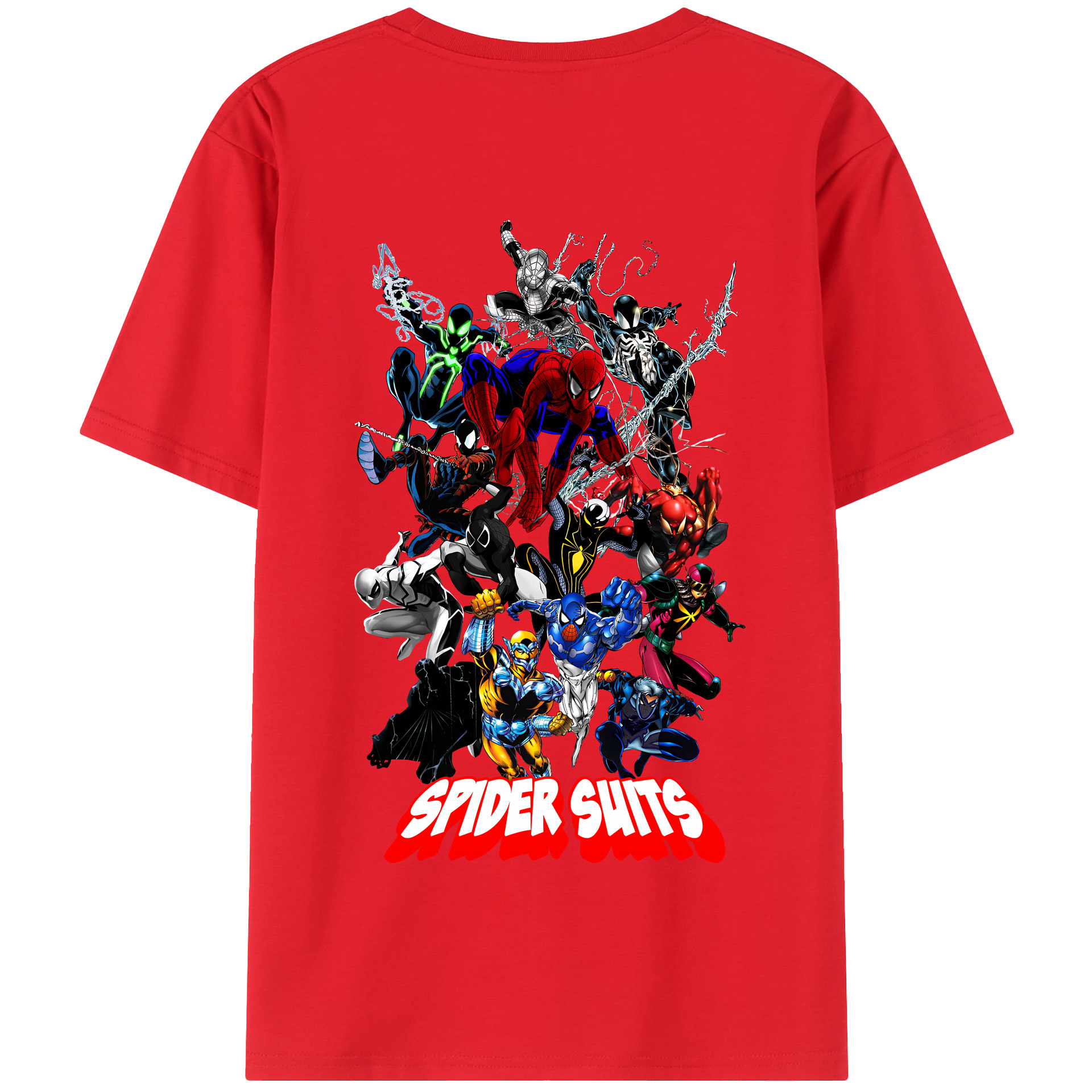 （画像用） Spider Man スパイダーマン 綿100％半袖Tシャツ（背面プリント）