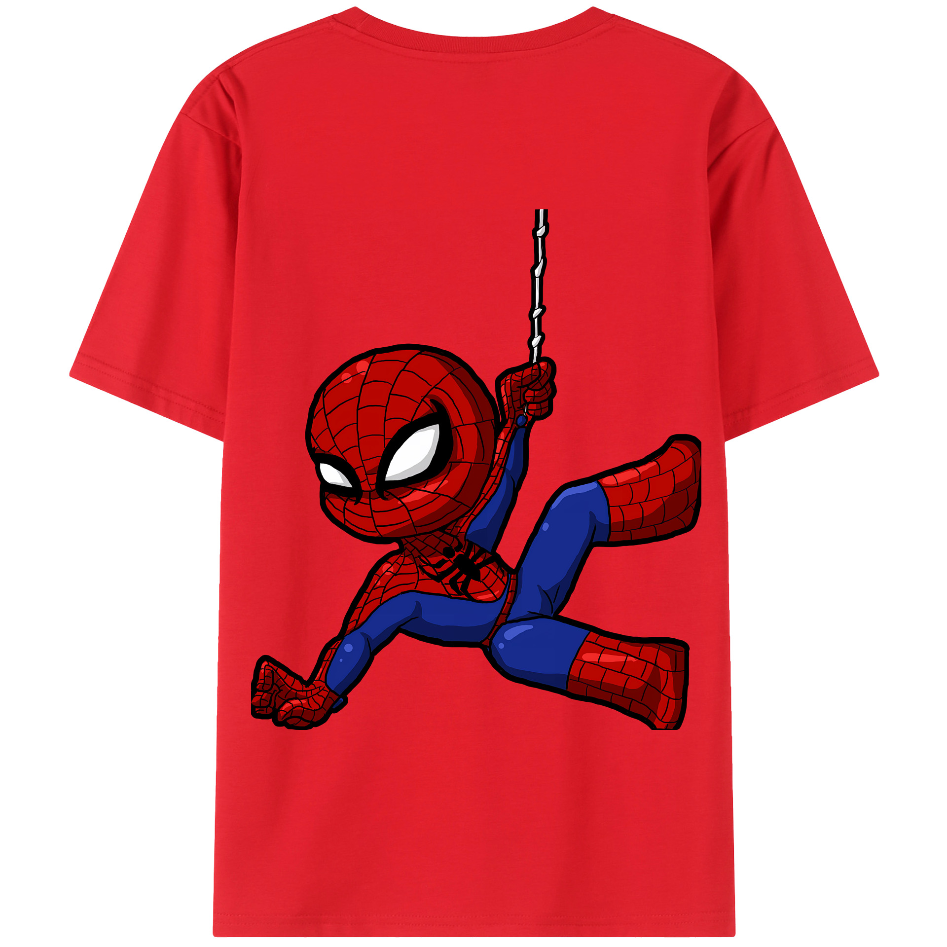 （画像用） Spider Man スパイダーマン 綿100％半袖Tシャツ（背面プリント）