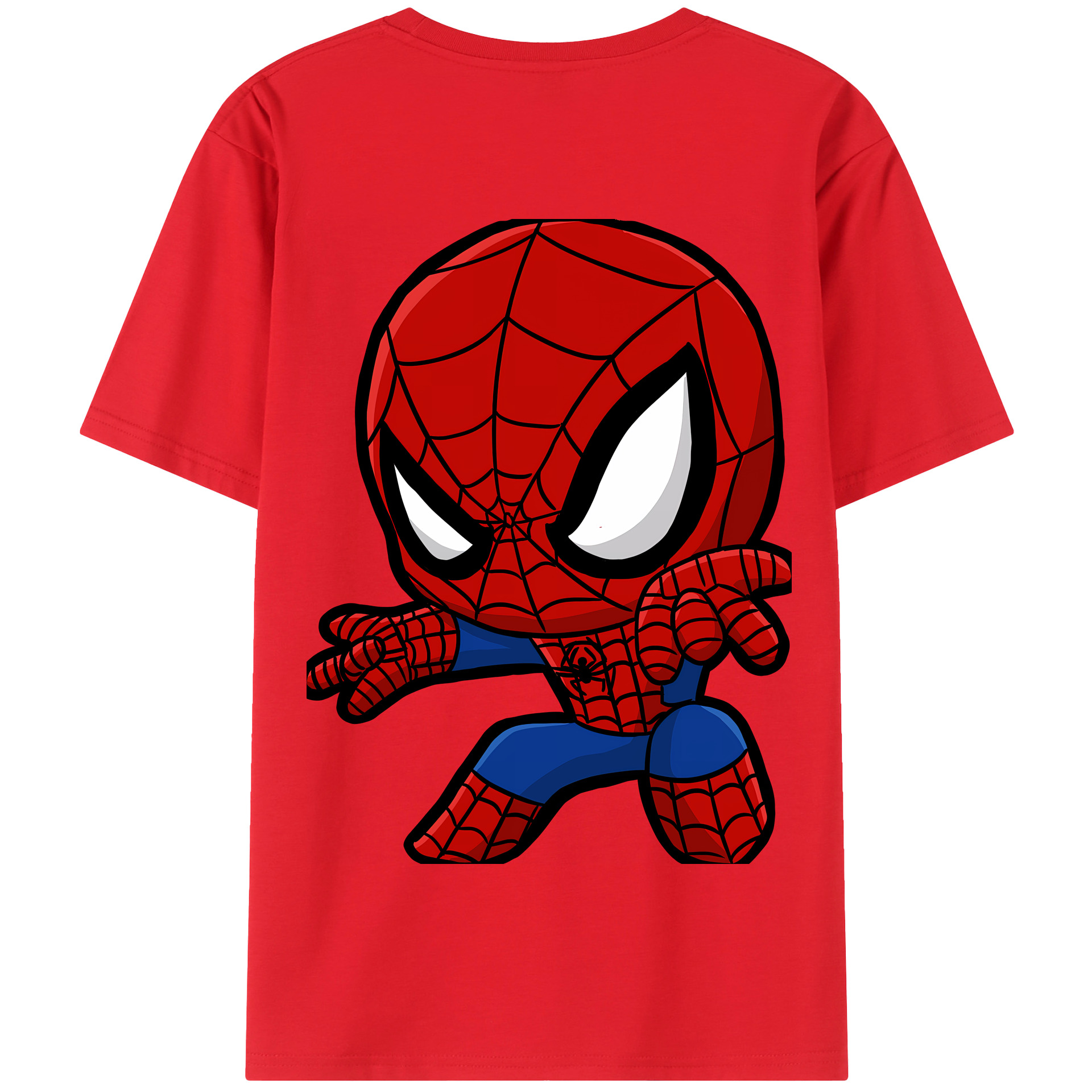 （画像用） Spider Man スパイダーマン 綿100％半袖Tシャツ（背面プリント）