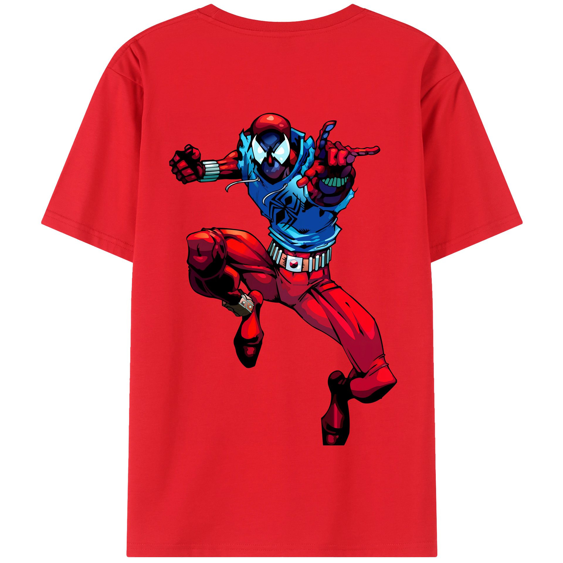（画像用） Spider Man スパイダーマン 綿100％半袖Tシャツ（背面プリント）
