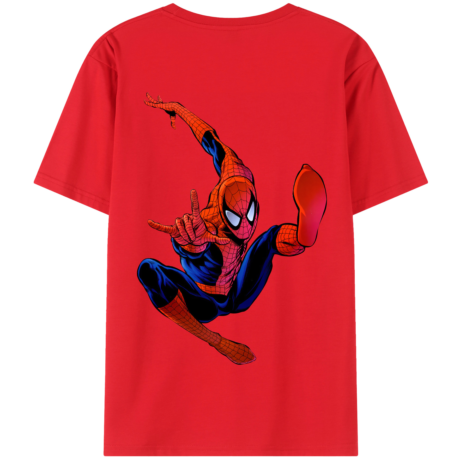 （画像用） Spider Man スパイダーマン 綿100％半袖Tシャツ（背面プリント）