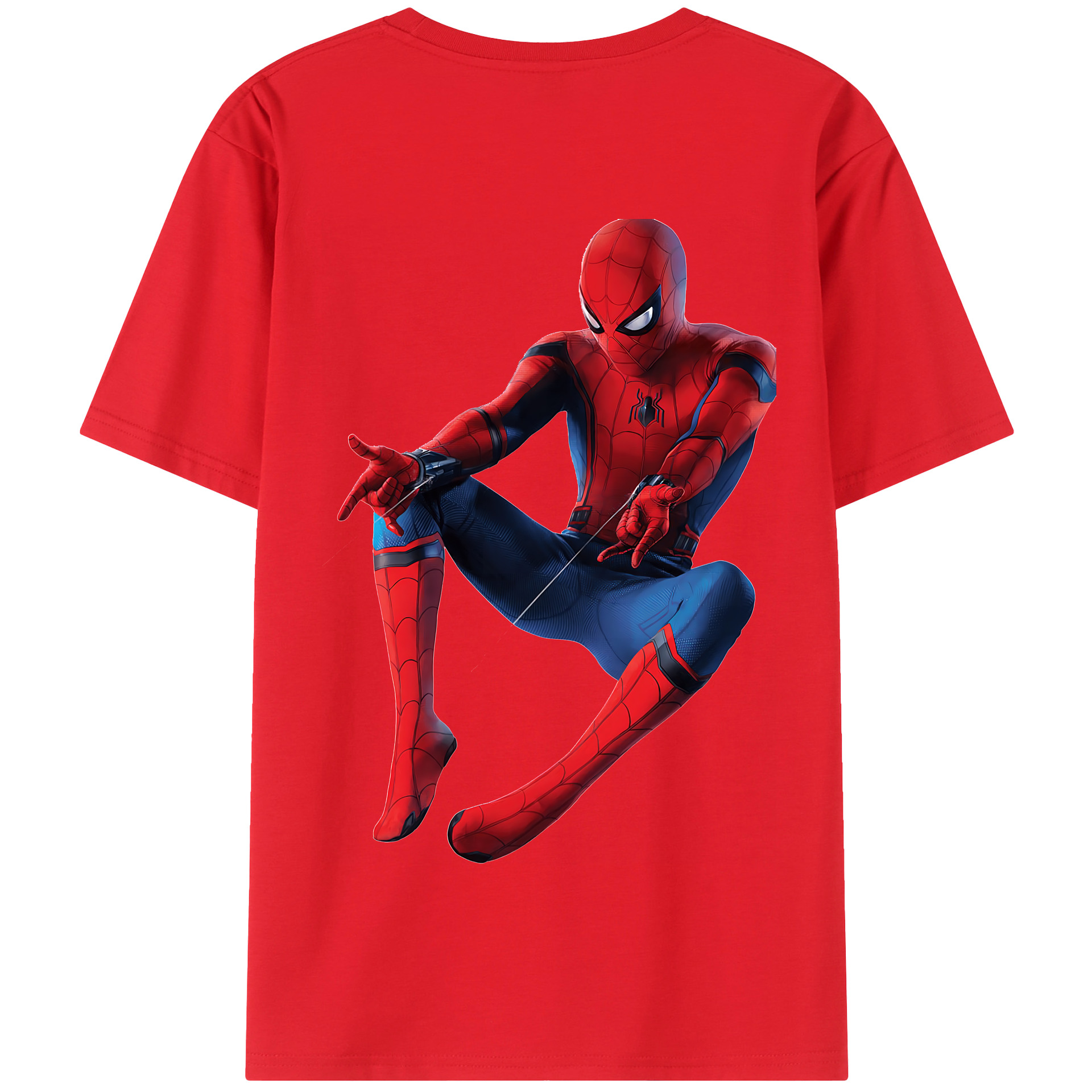 （画像用） Spider Man スパイダーマン 綿100％半袖Tシャツ（背面プリント）
