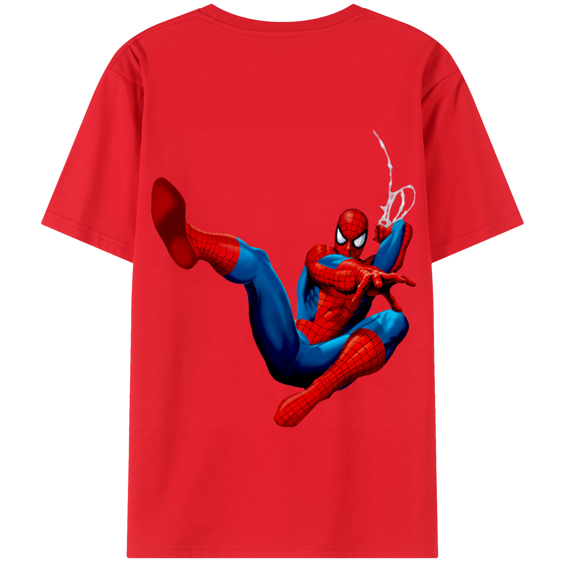（画像用） Spider Man スパイダーマン 綿100％半袖Tシャツ（背面プリント）