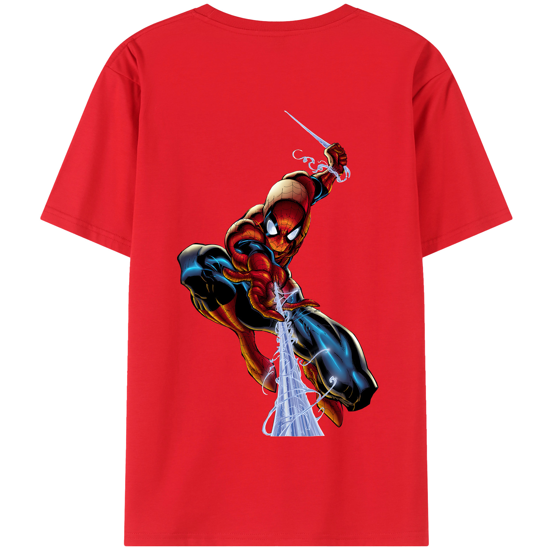 （画像用） Spider Man スパイダーマン 綿100％半袖Tシャツ（背面プリント）