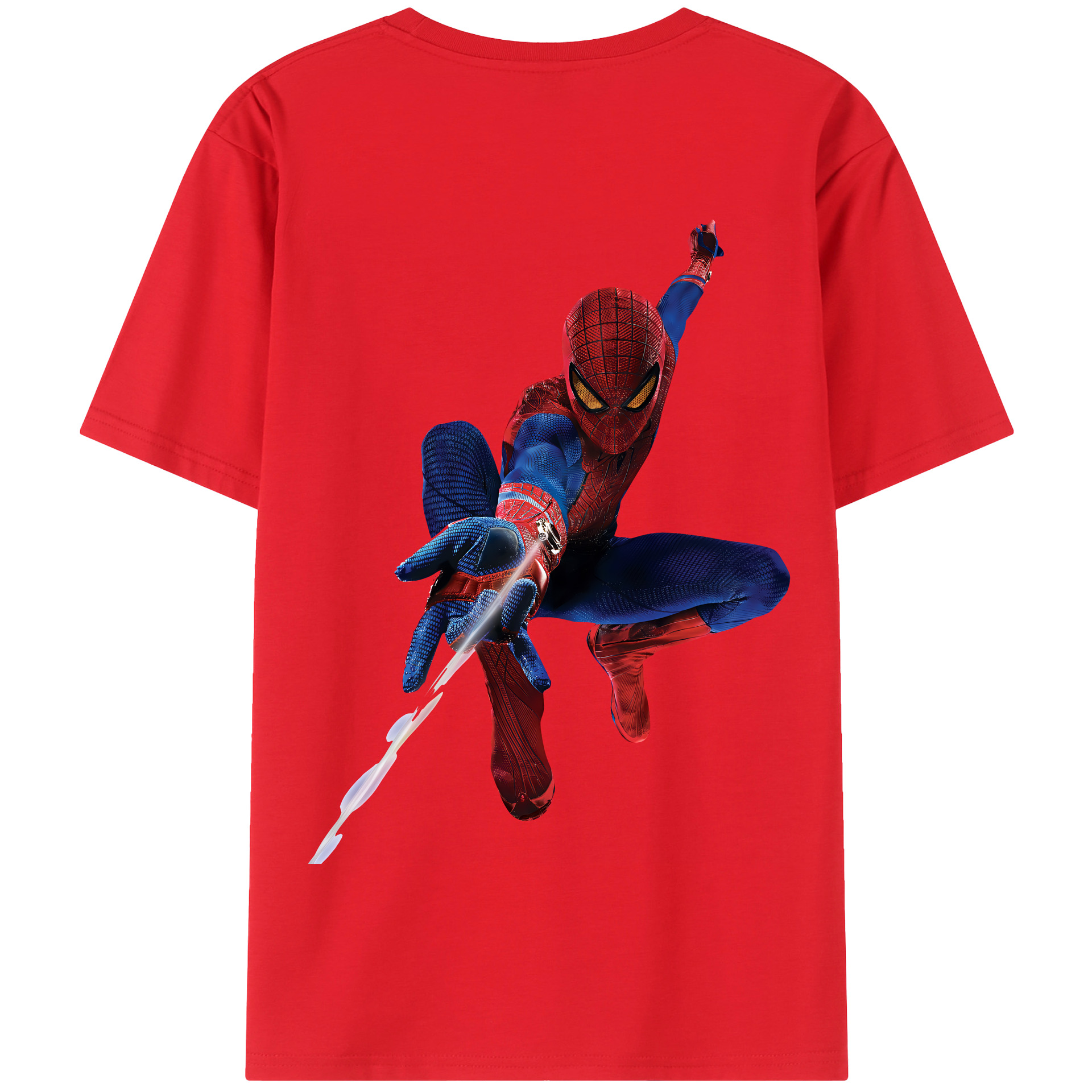 （画像用） Spider Man スパイダーマン 綿100％半袖Tシャツ（背面プリント）