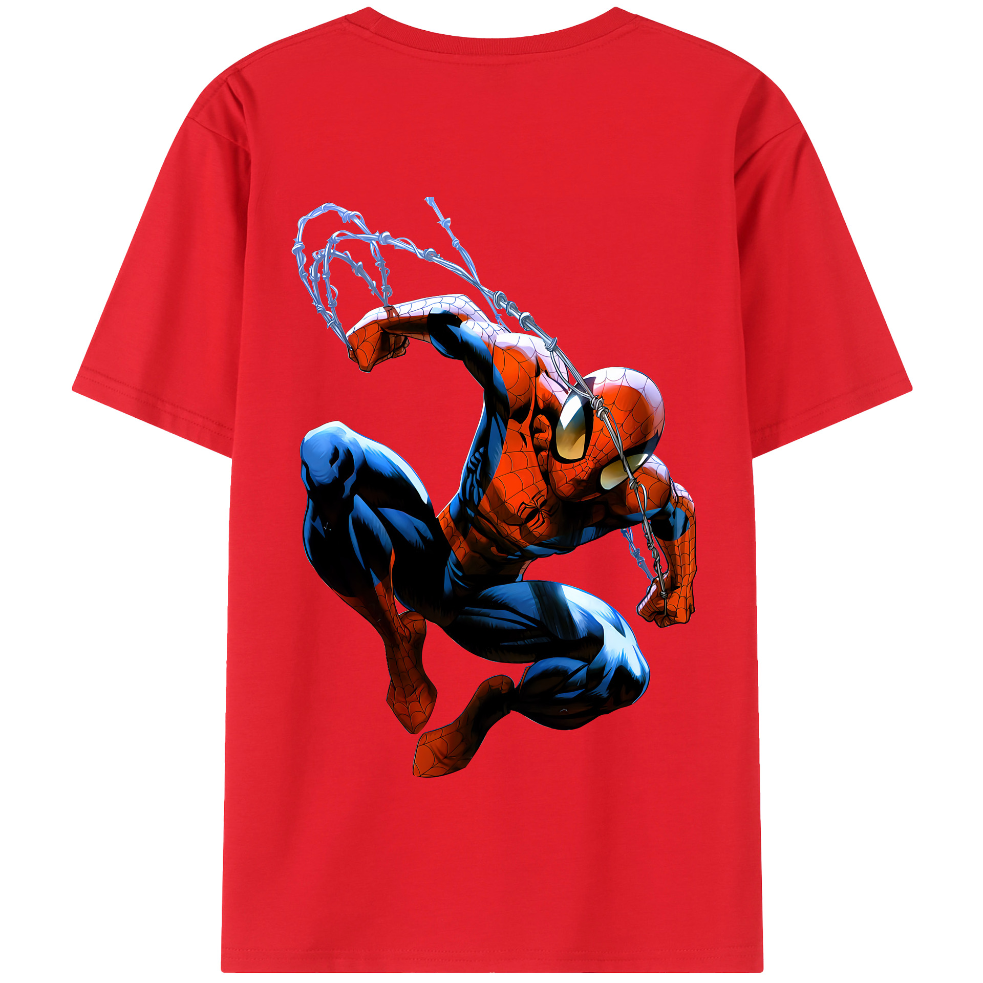 Spider Man スパイダーマン 綿100％半袖Tシャツ（背面プリント）