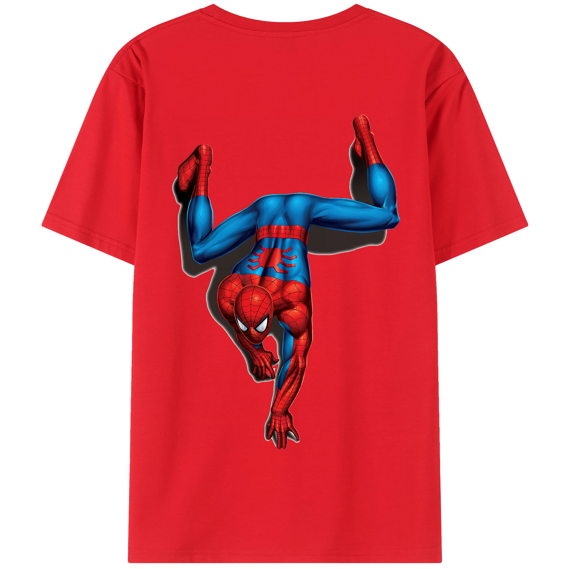 （画像用） Spider Man スパイダーマン 綿100％半袖Tシャツ（背面プリント）