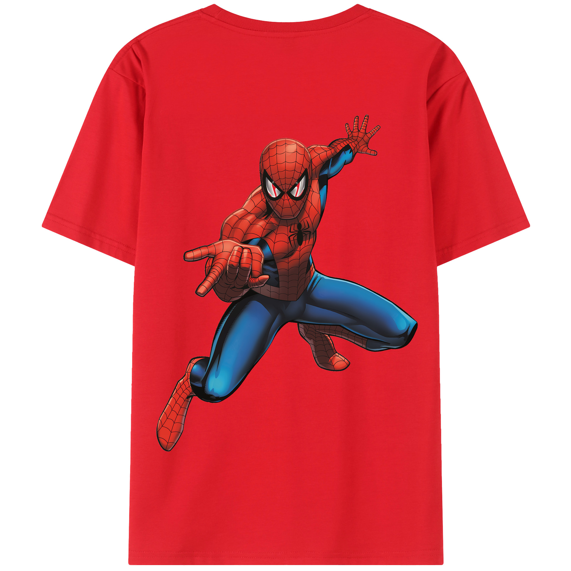 （画像用） Spider Man スパイダーマン 綿100％半袖Tシャツ（背面プリント）