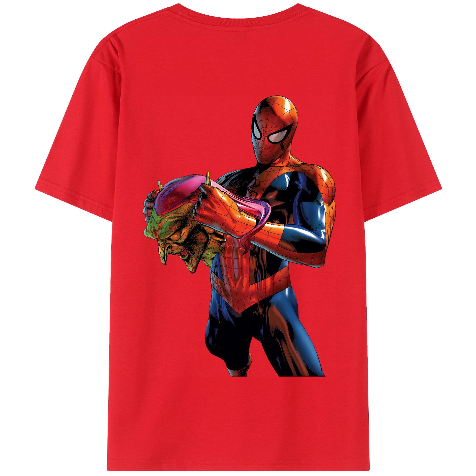 Spider Man スパイダーマン 綿100％半袖Tシャツ（背面プリント）
