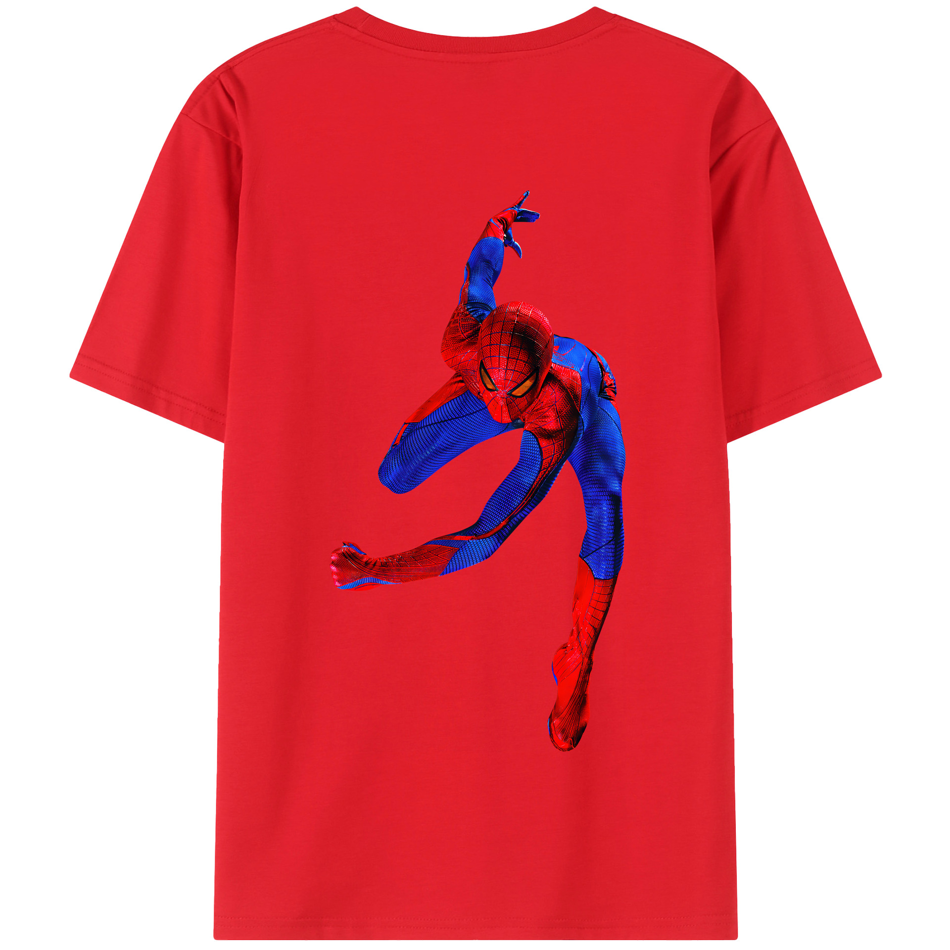 （画像用） Spider Man スパイダーマン 綿100％半袖Tシャツ（背面プリント）