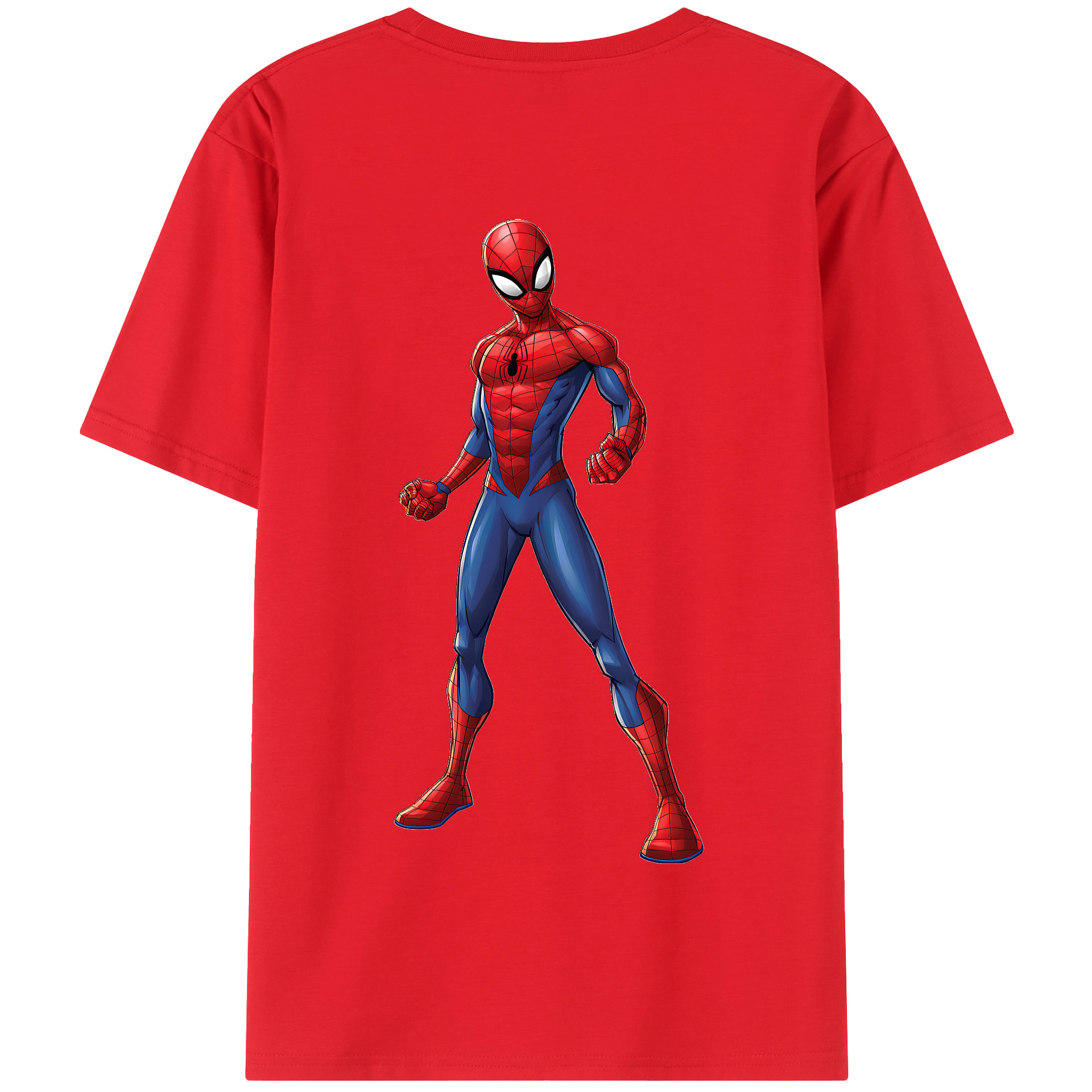 （画像用） Spider Man スパイダーマン 綿100％半袖Tシャツ（背面プリント）